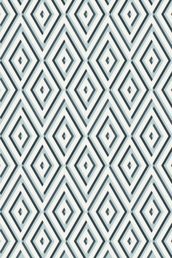 Labyrinth Diamond Winter Blue Wallpaper