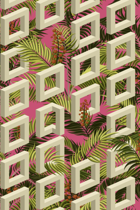 Unseen Future Modern Palm Fault Wallpaper