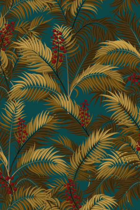 Unseen Future Twilight Palm Wallpaper