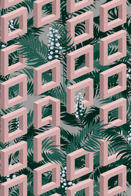 Unseen Future Urban Palm Fault Wallpaper