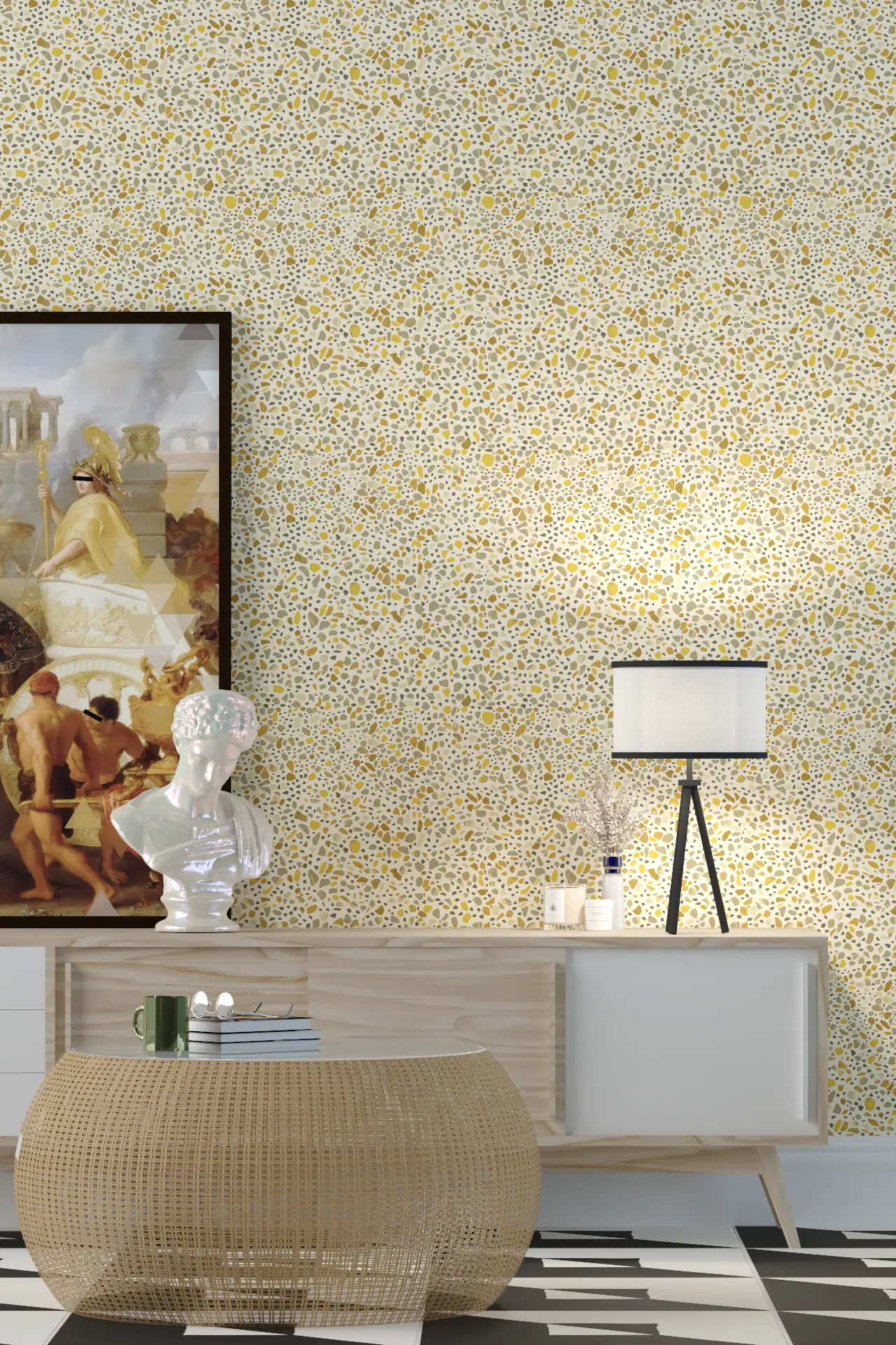 Terrazzo Buttermilk Wallpaper