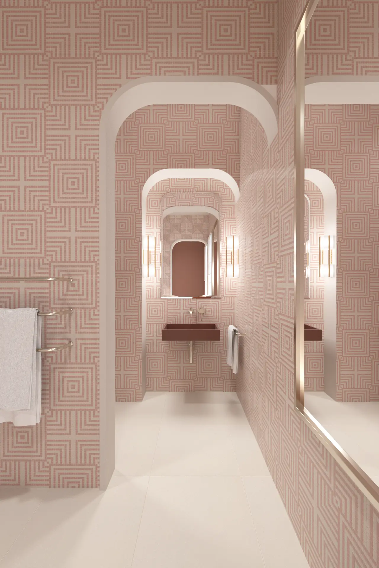 Overlap Rosa Glass Mosaic