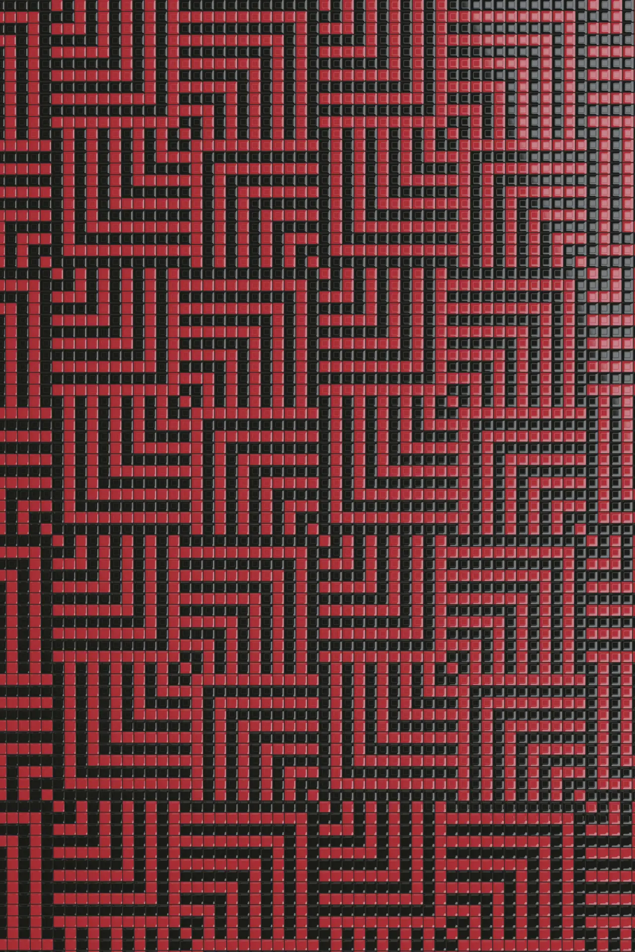 Overlap Rosso Nero Glass Mosaic