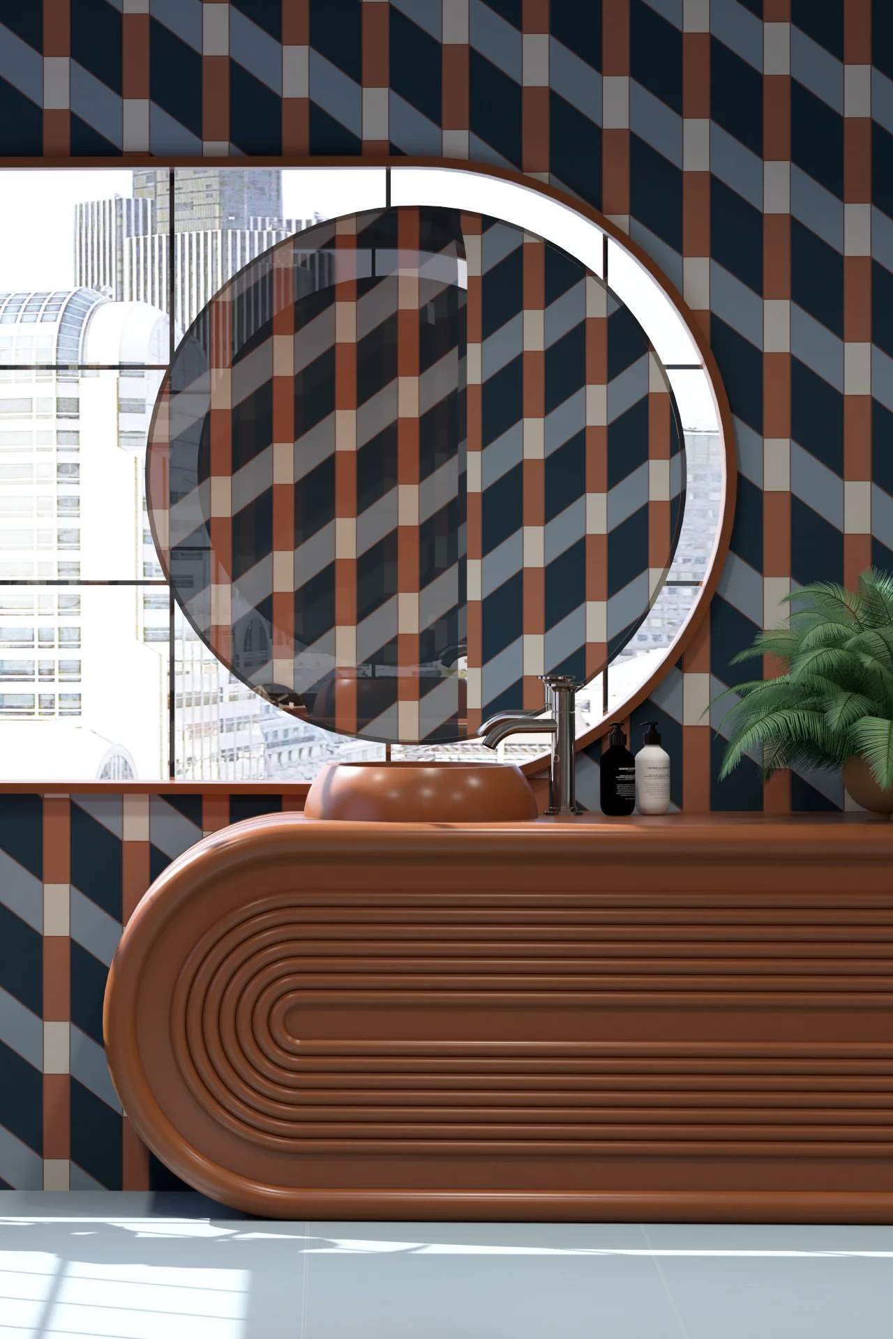 Stitch Isometric Brick Porcelain Tiles