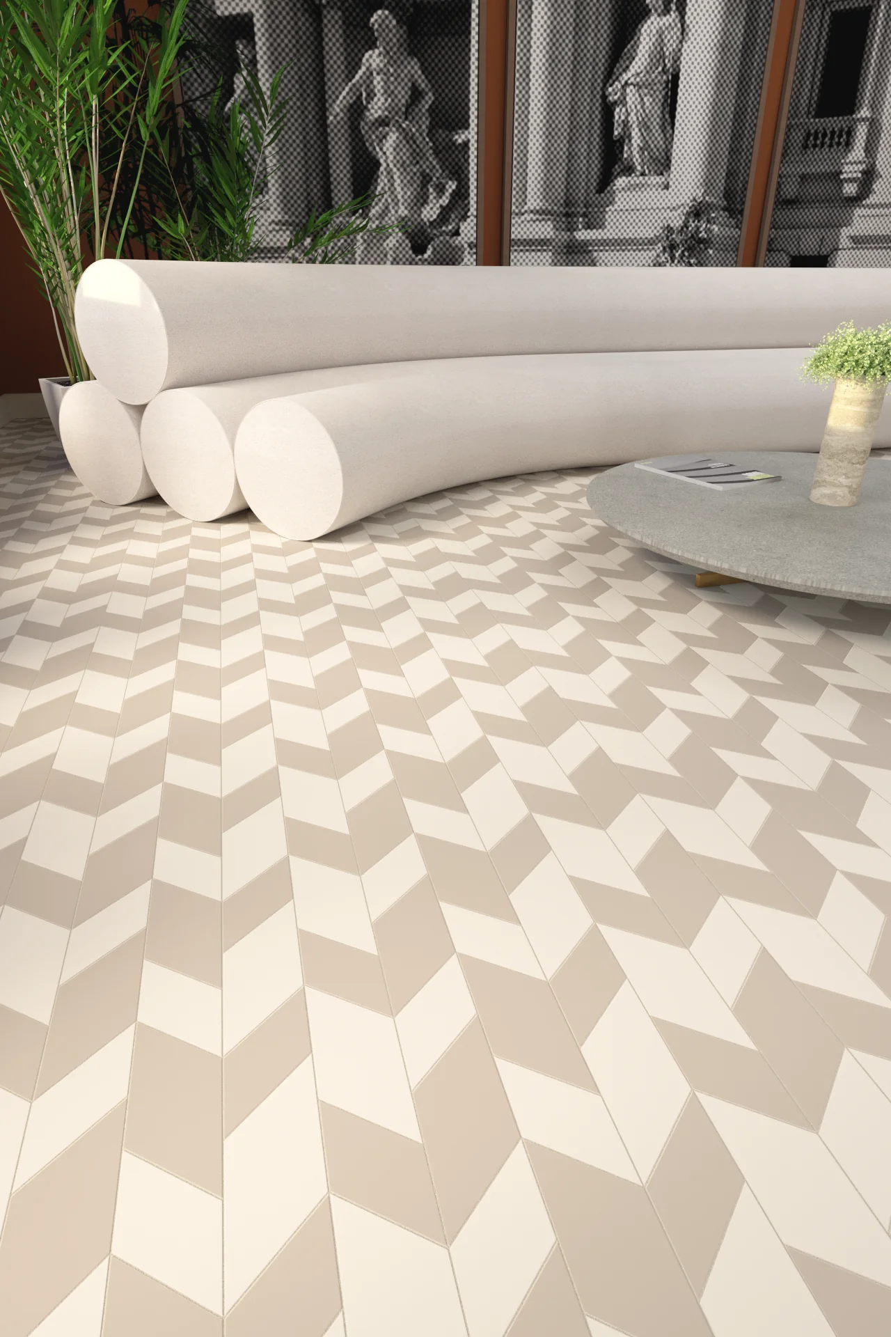 Stitch Off Step Quartz Porcelain Tiles