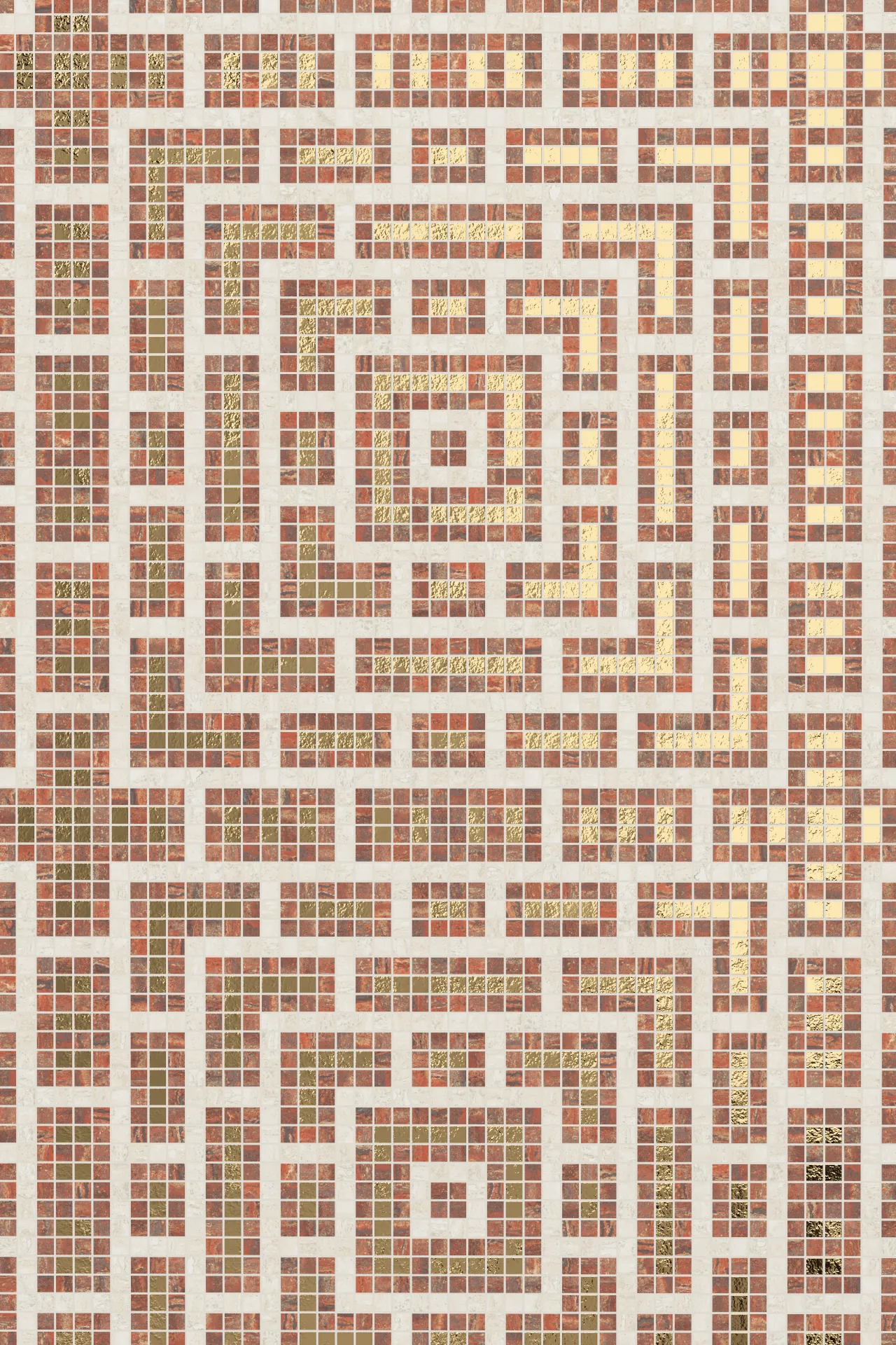 Castle Travertine Chiaro Rosso Oro Mosaic