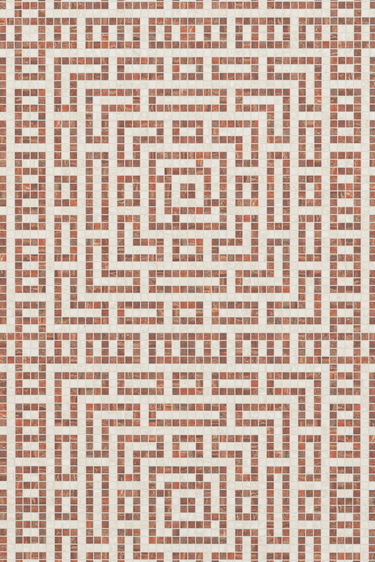 Castle Travertine Chiaro Rosso Mosaic