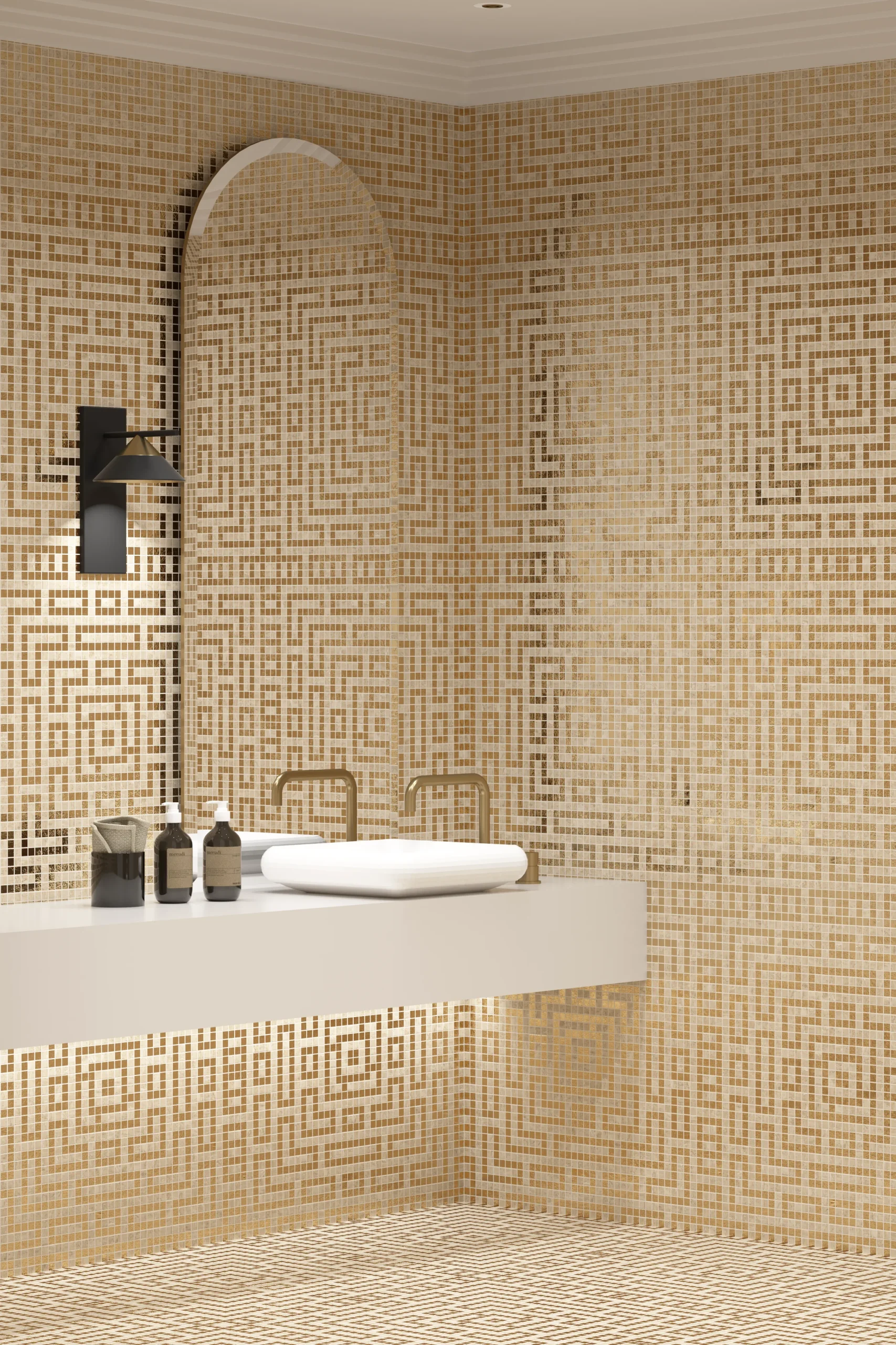 Castle Travertine Noce Oro Mosaic