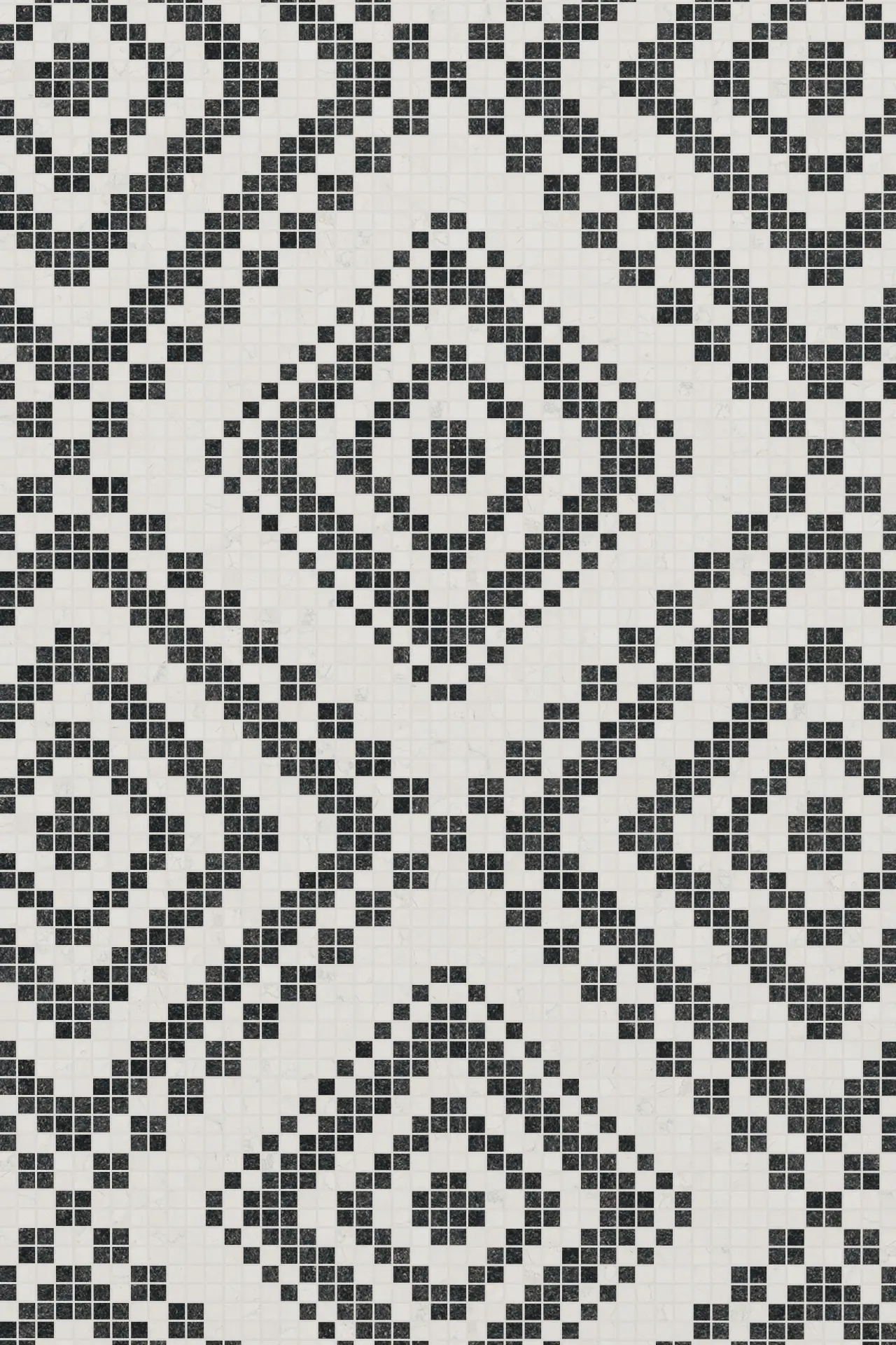 Diamond Bianco Perlino Nero Assoluto Mosaic