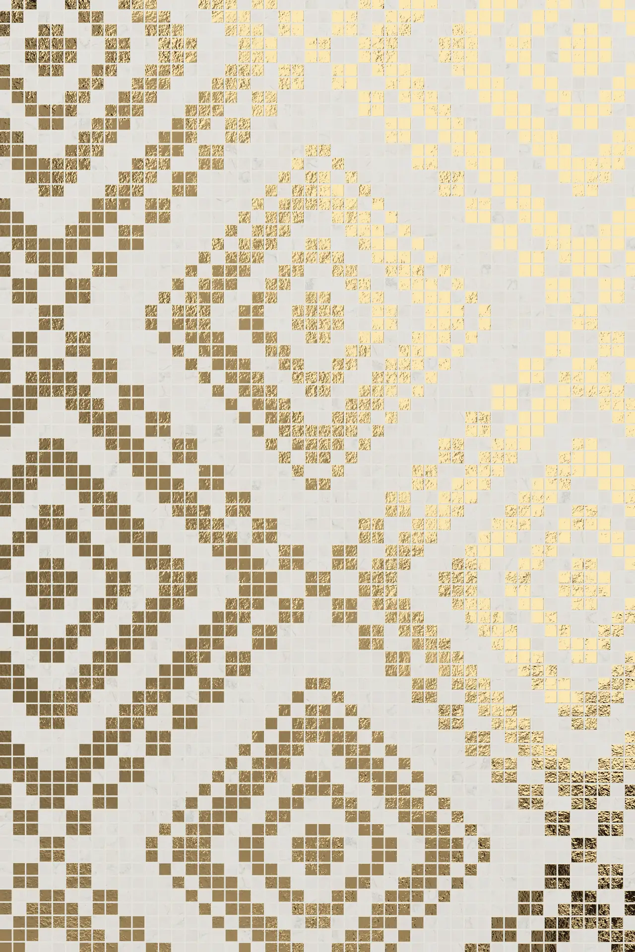 Diamond Bianco Perlino Oro Mosaic