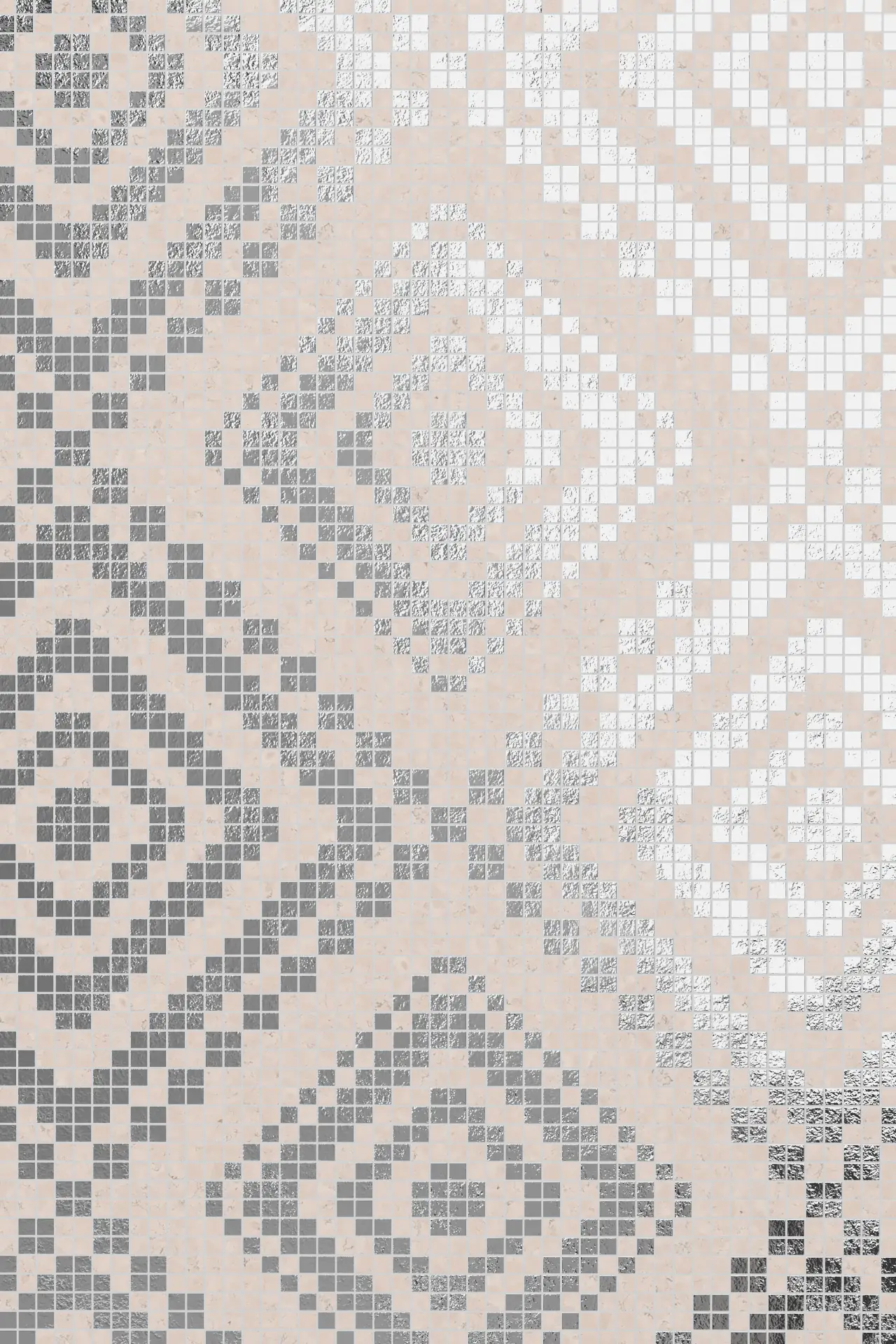 Diamond Rosa Perlino Oro Bianco Mosaic