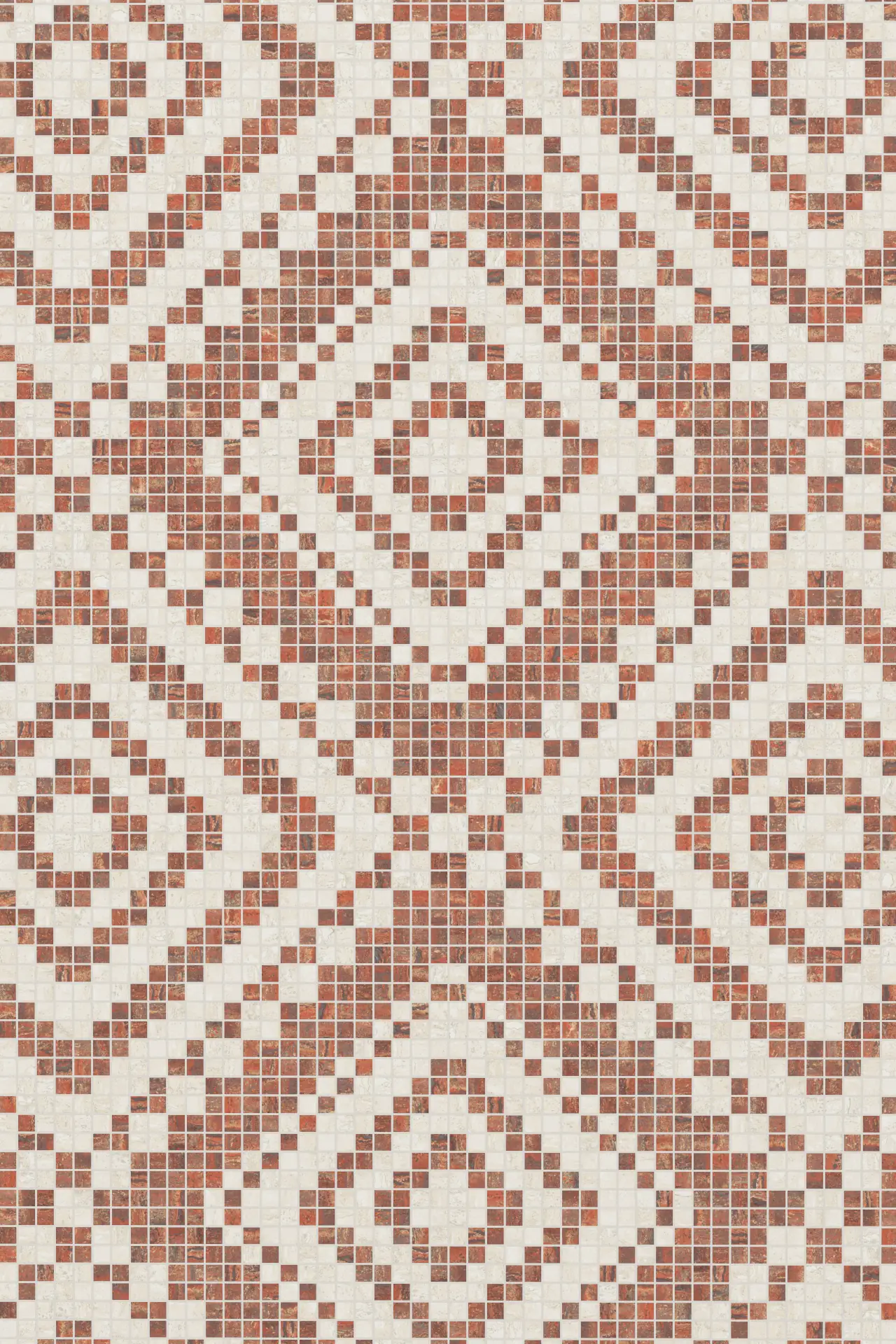 Diamond Travertine Rosso Travertine Chiaro Mosaic