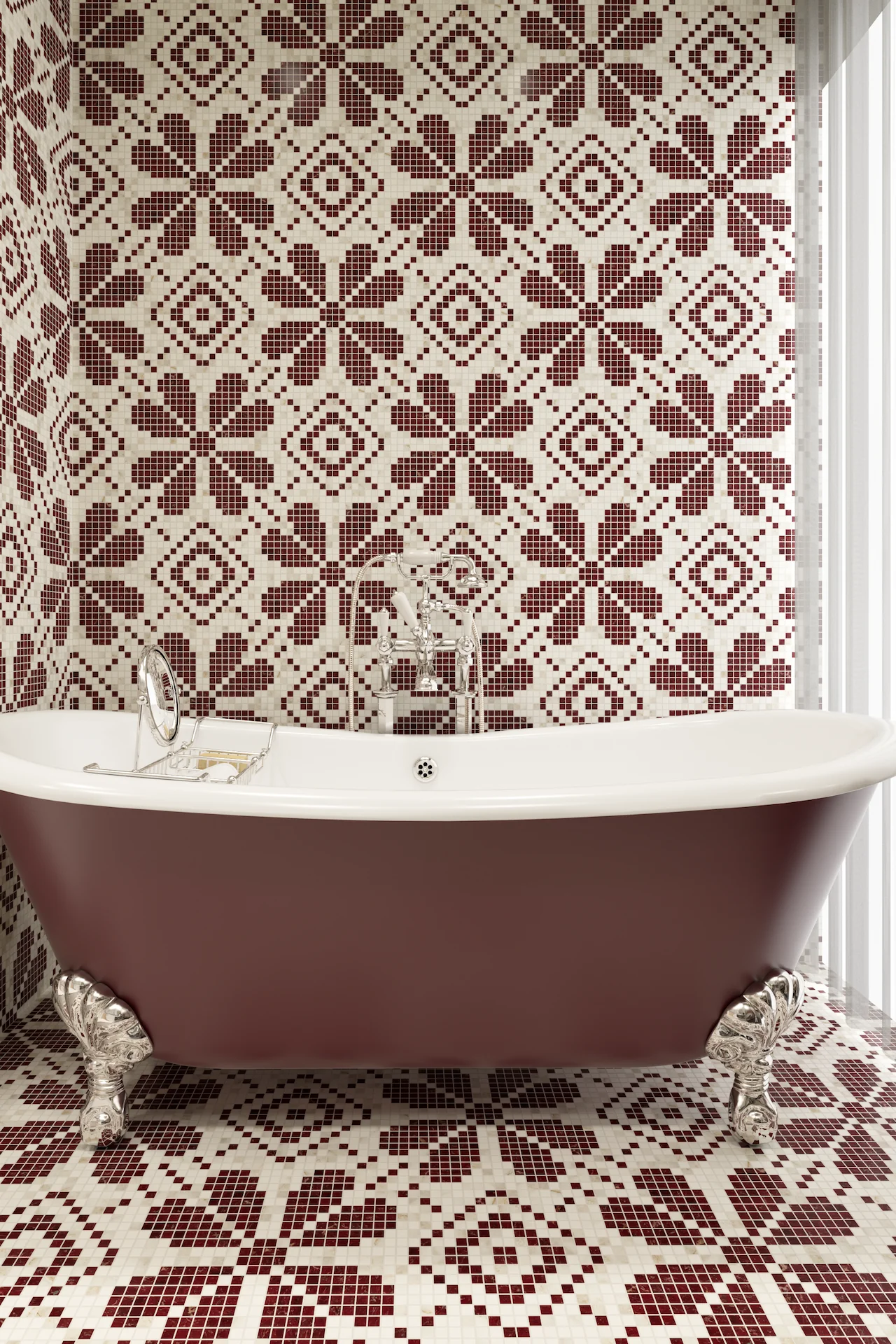 Fleur Bianco Calacatta Barolo Mosaic
