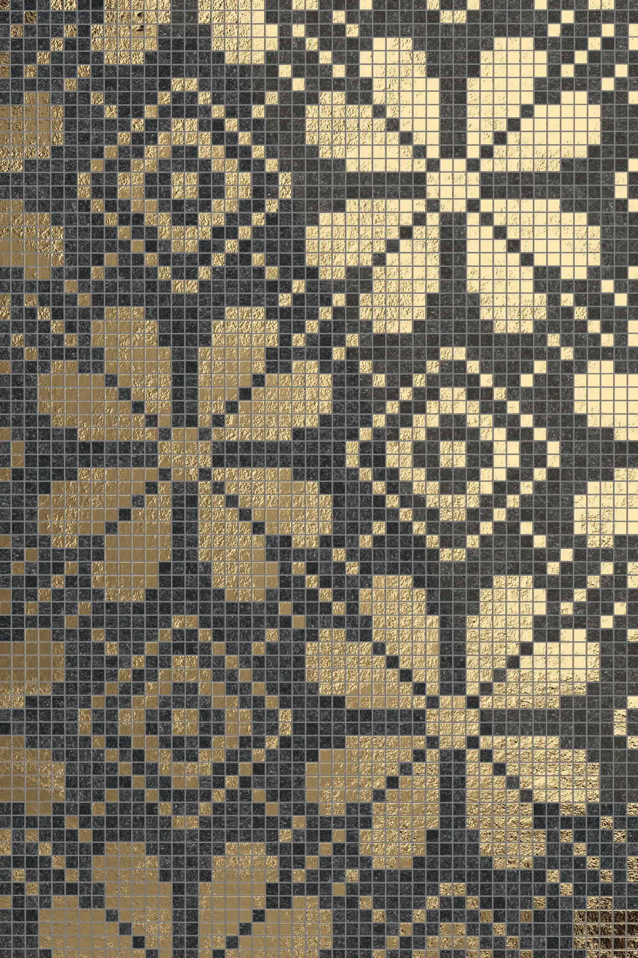 Fleur Nero Assoluto Oro Mosaic