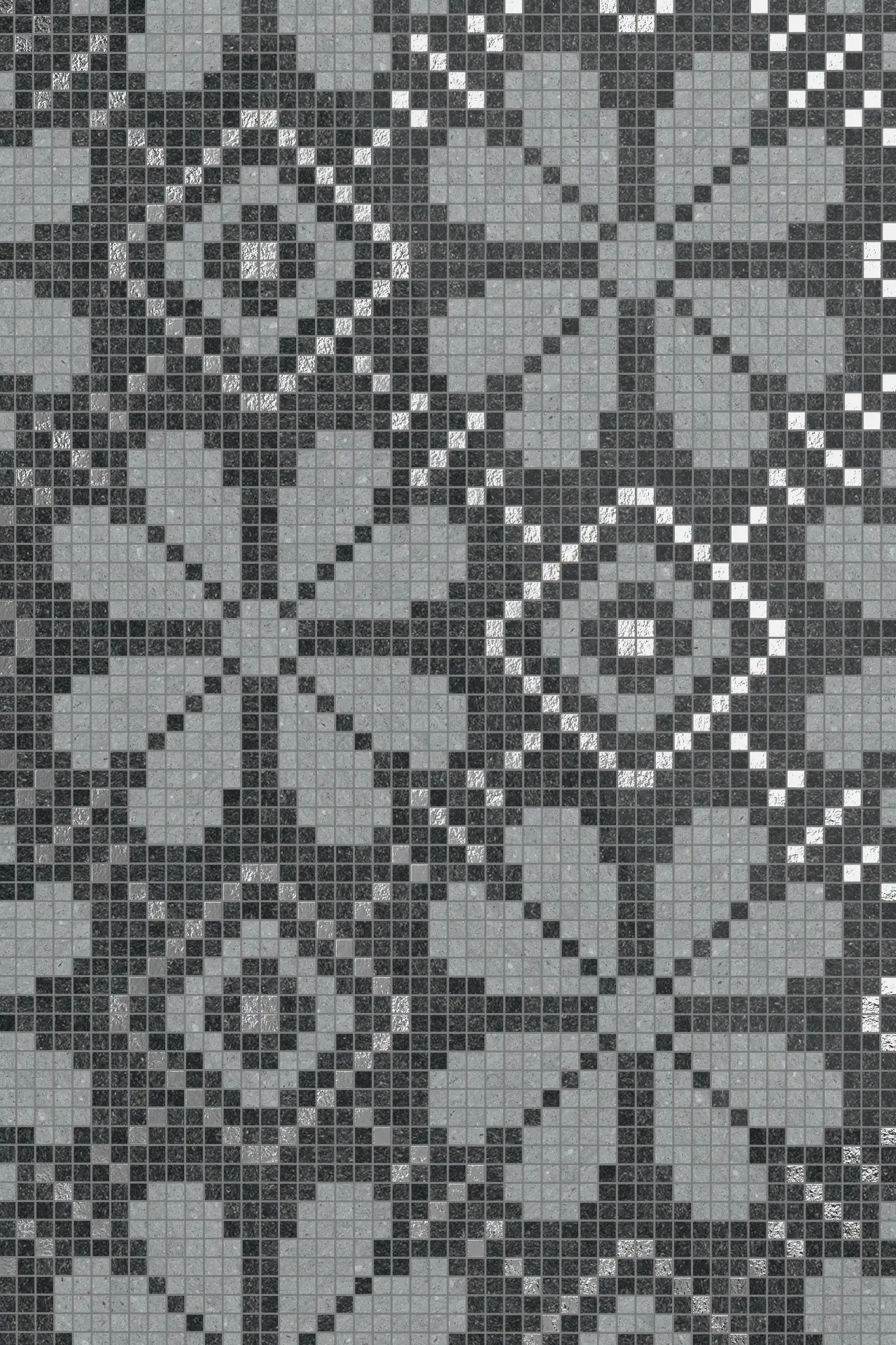 Fleur Nero Assoluto Pietra Vesuvio Oro Bianco Mosaic