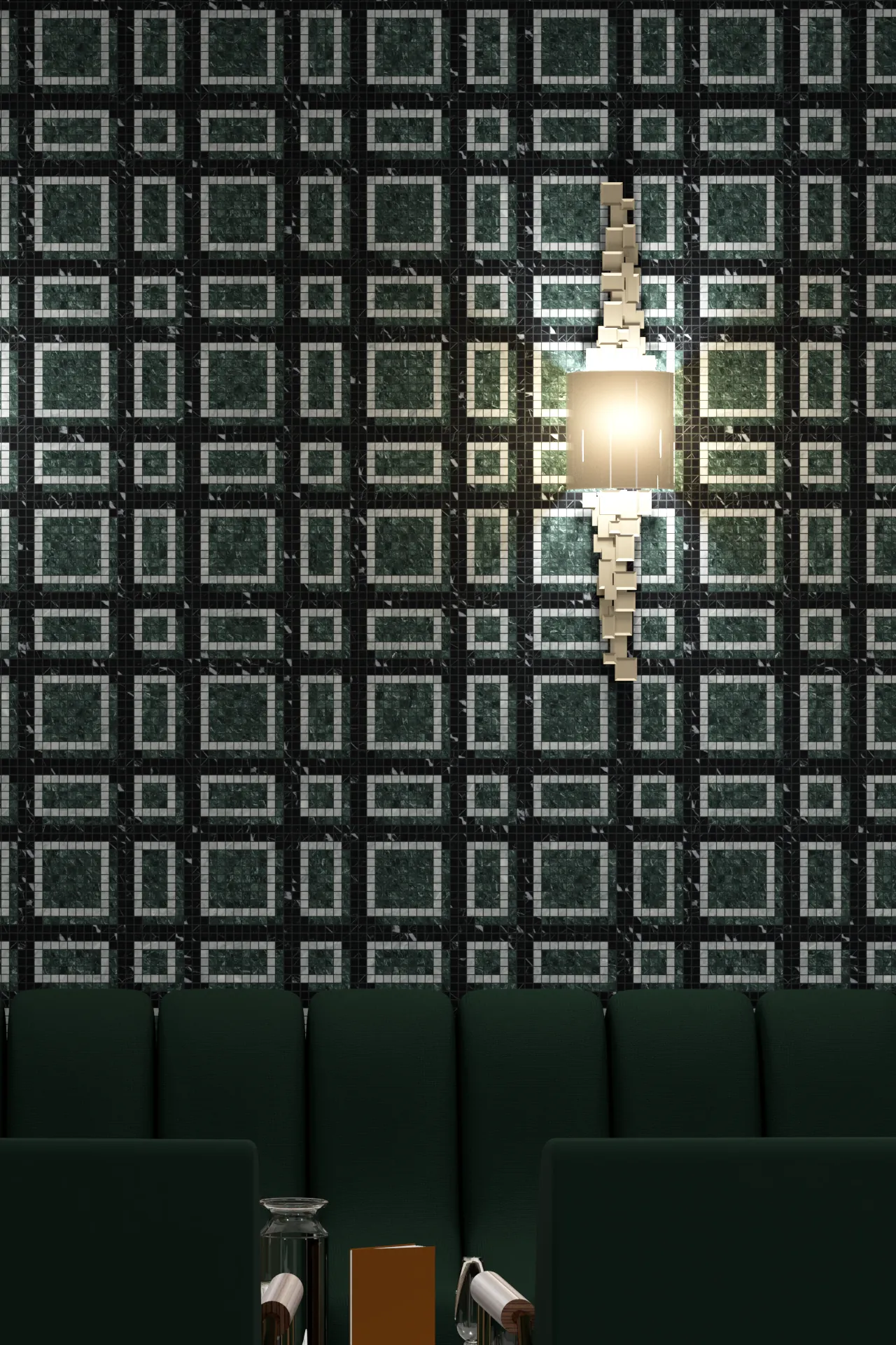 Float Nero Marquina Verde Alpi Bardiglio Mosaic