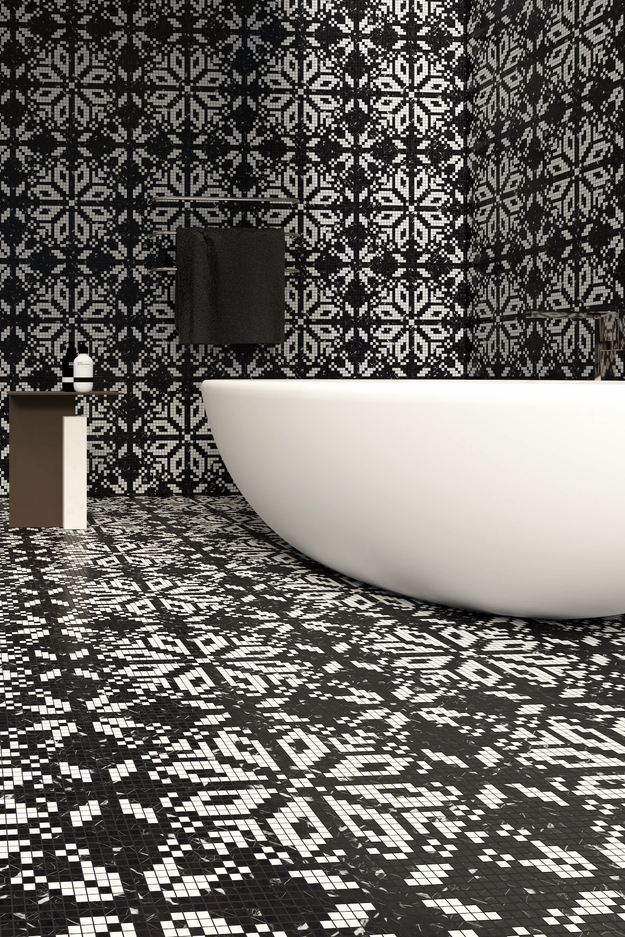 Folk Nero Marquina Carrara Mosaic