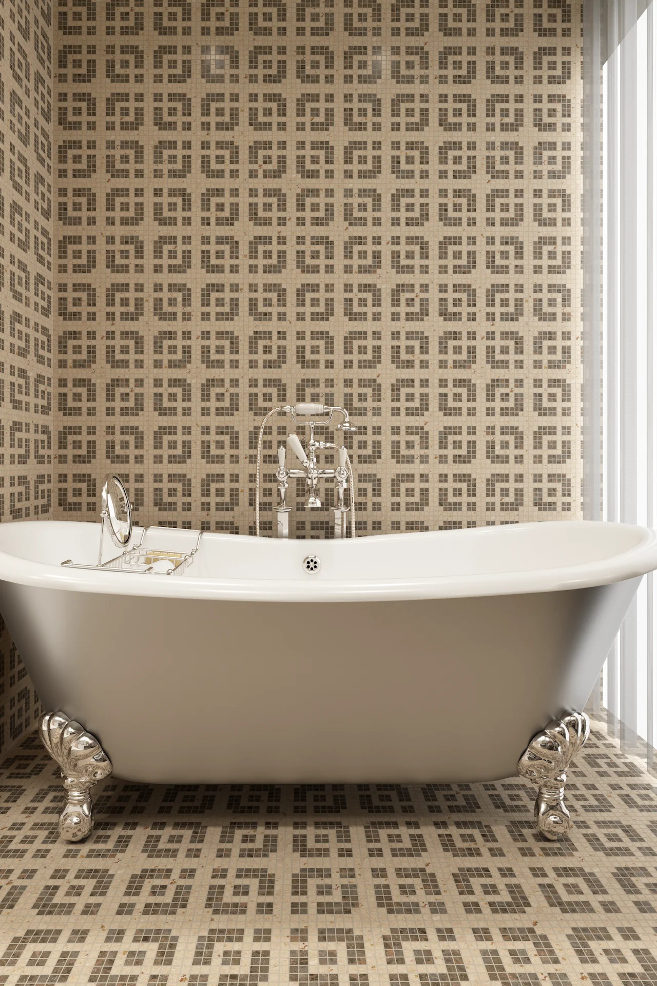 Grid Broccato Veneziano Desert Dark Mosaic