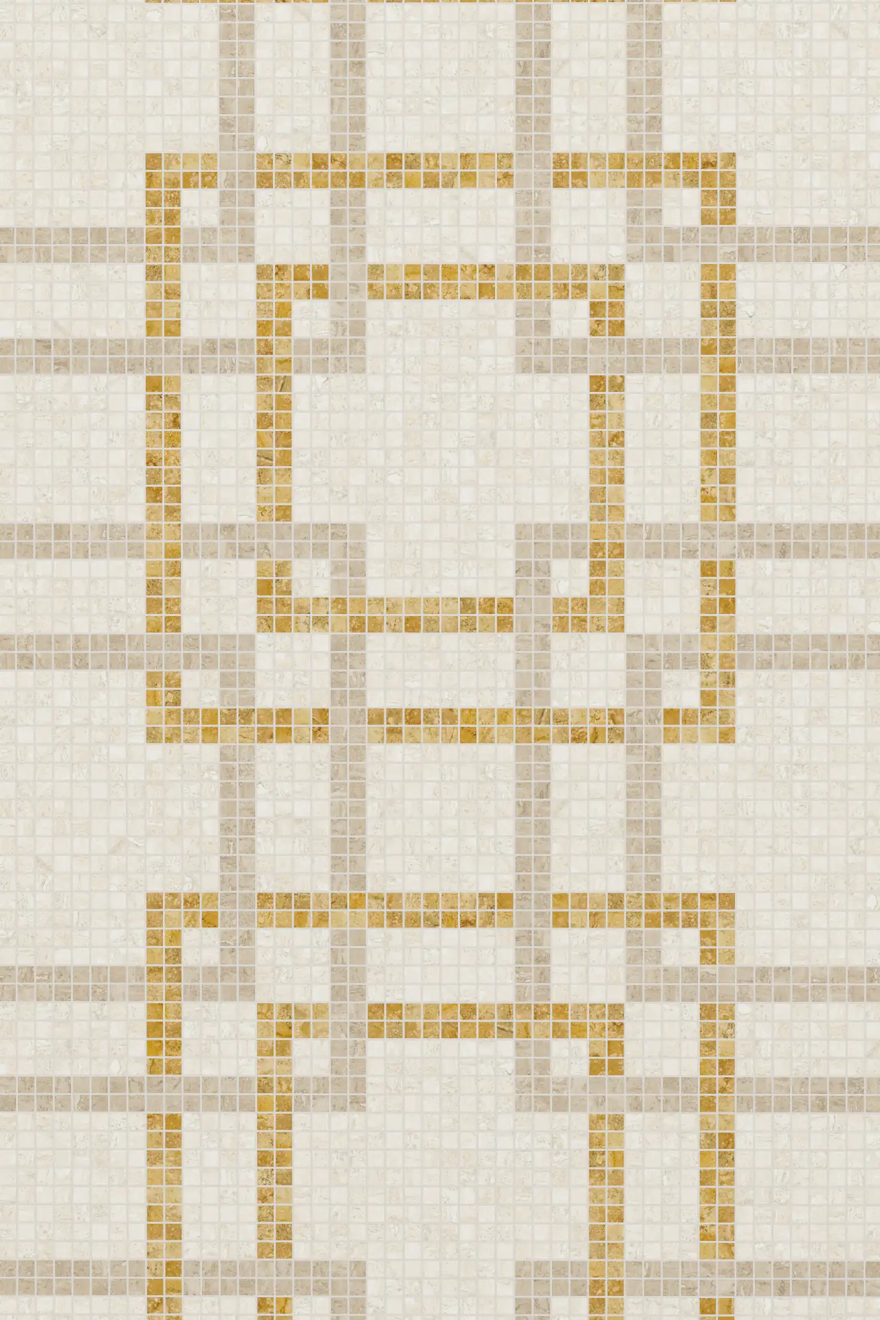 Interlock Travertine Chiaro Noce Giallo Mosaic