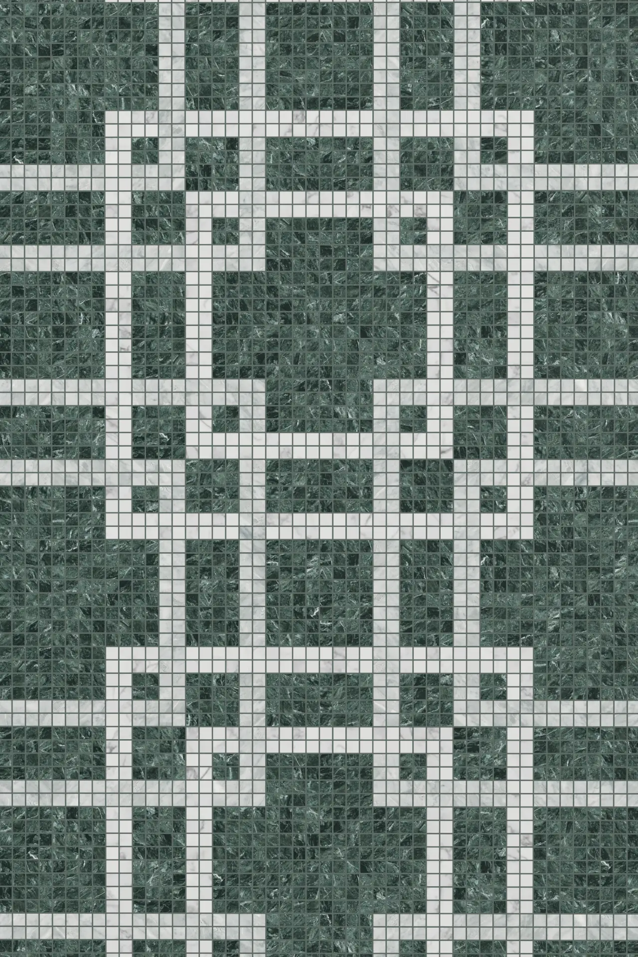 Interlock Verde Alpi Statuario Veneto Bardiglio Mosaic