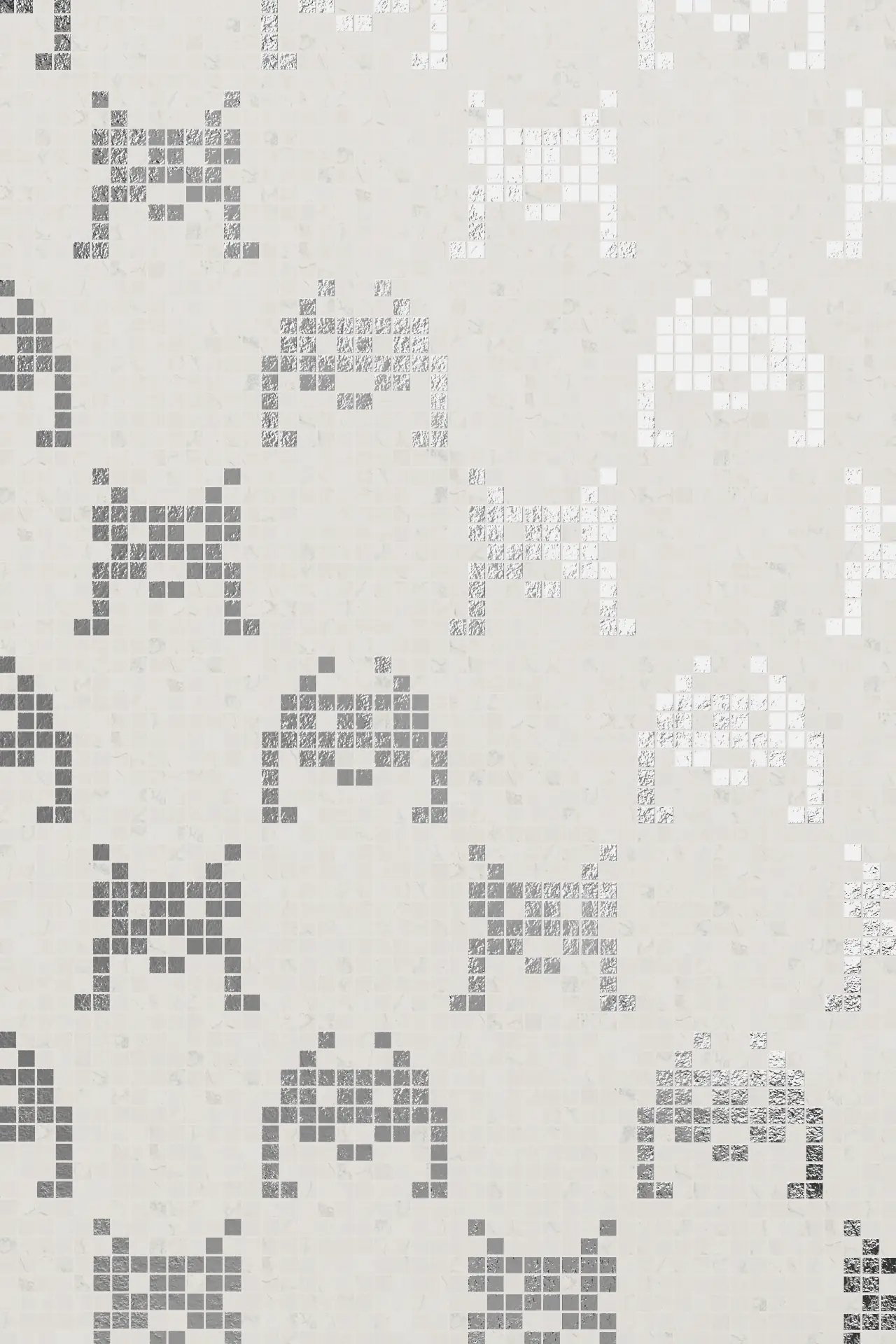 Invaders Bianco Perlino Oro Bianco Mosaic