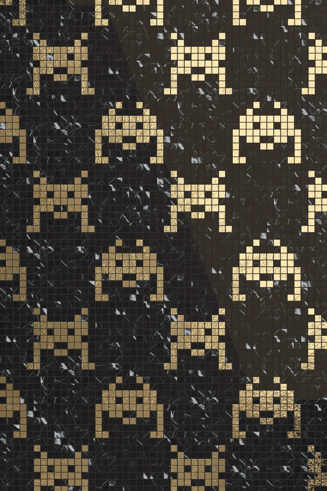Invaders Nero Marquina Oro Mosaic