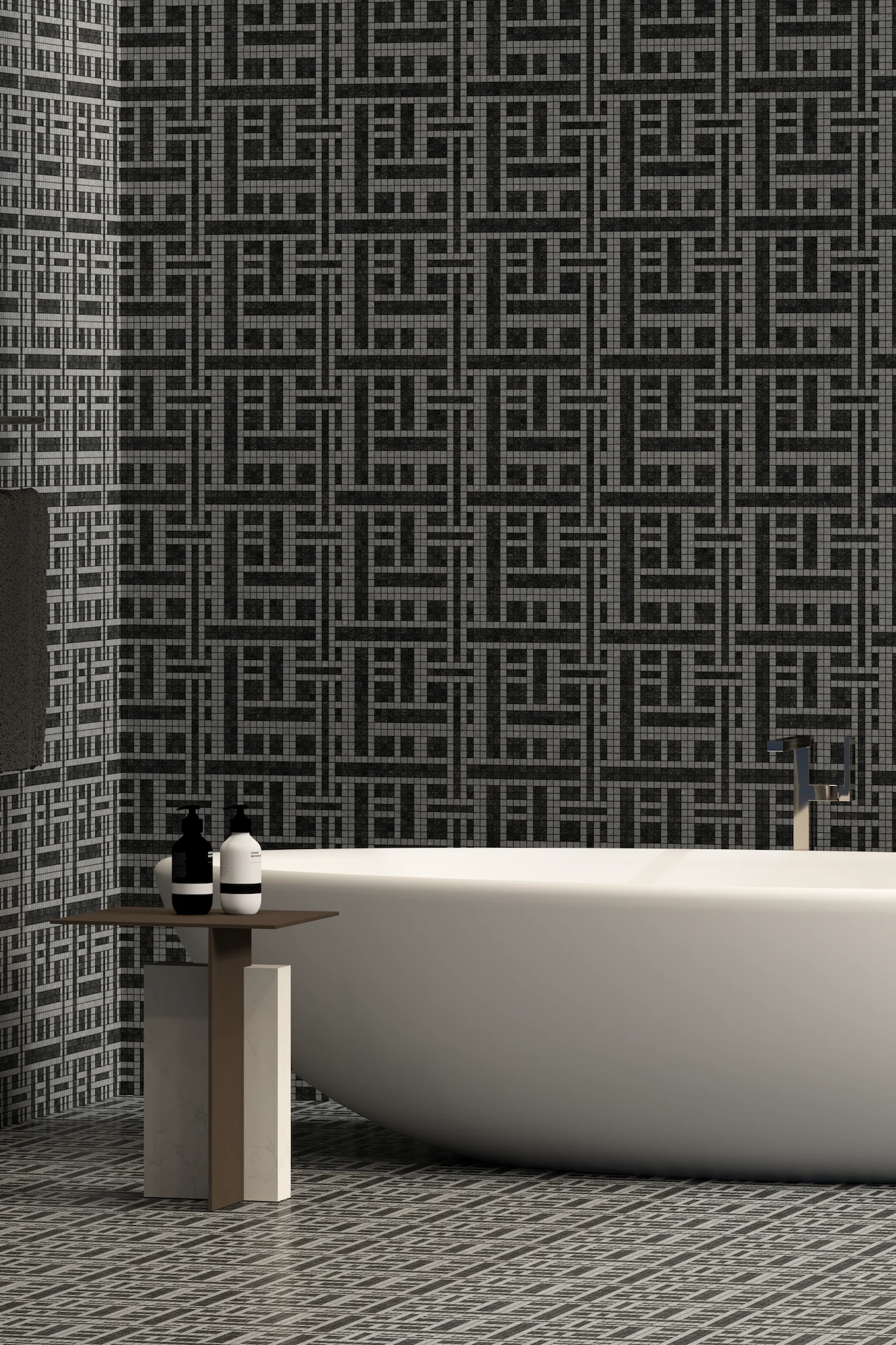 Linear Pietre Vesuvio Nero Assoluto Mosaic