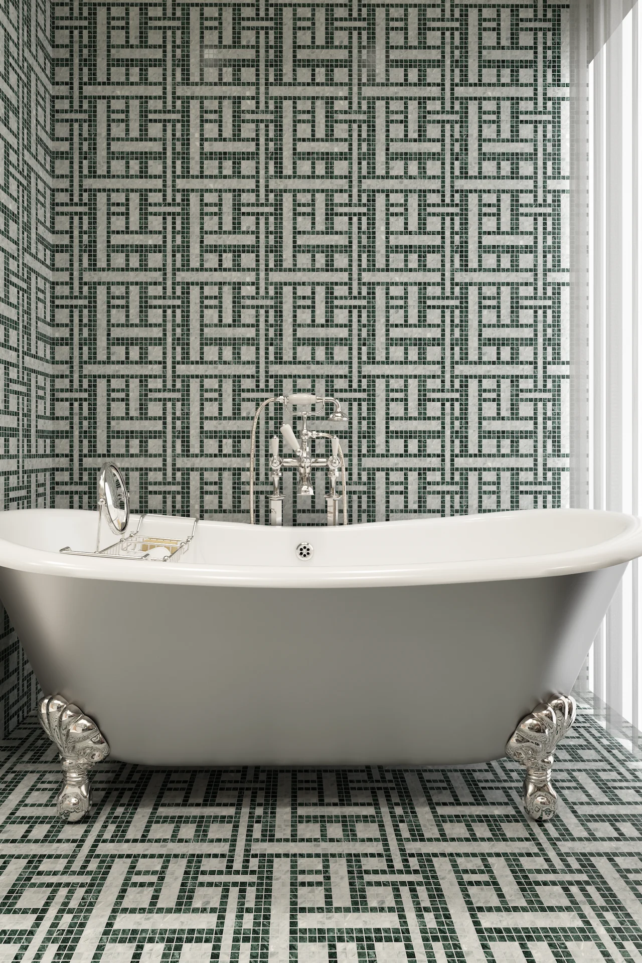 Linear Verde Alpi Bardiglio Mosaic