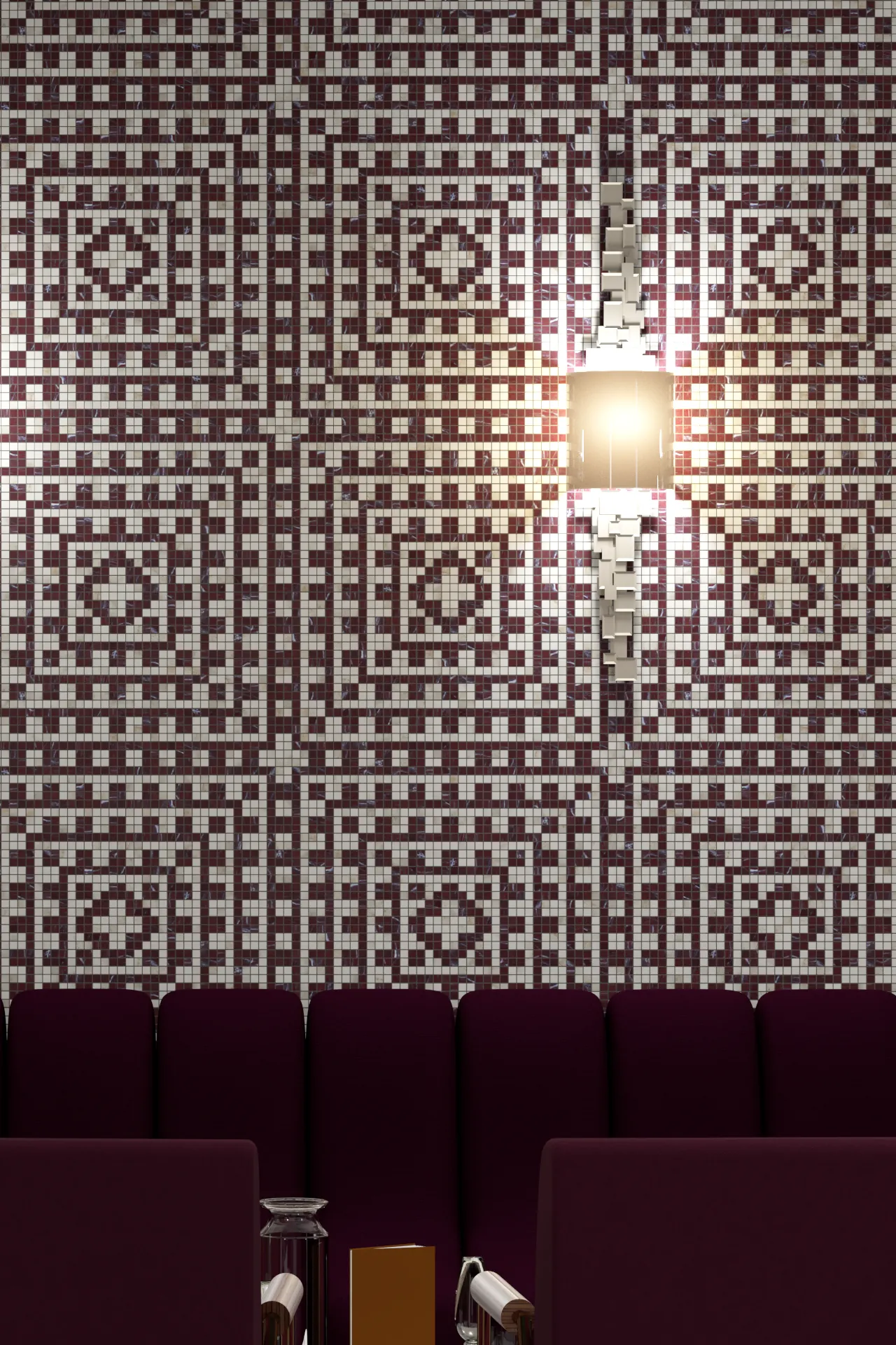 Mayan Calacatta Rosso Laguna Mosaic
