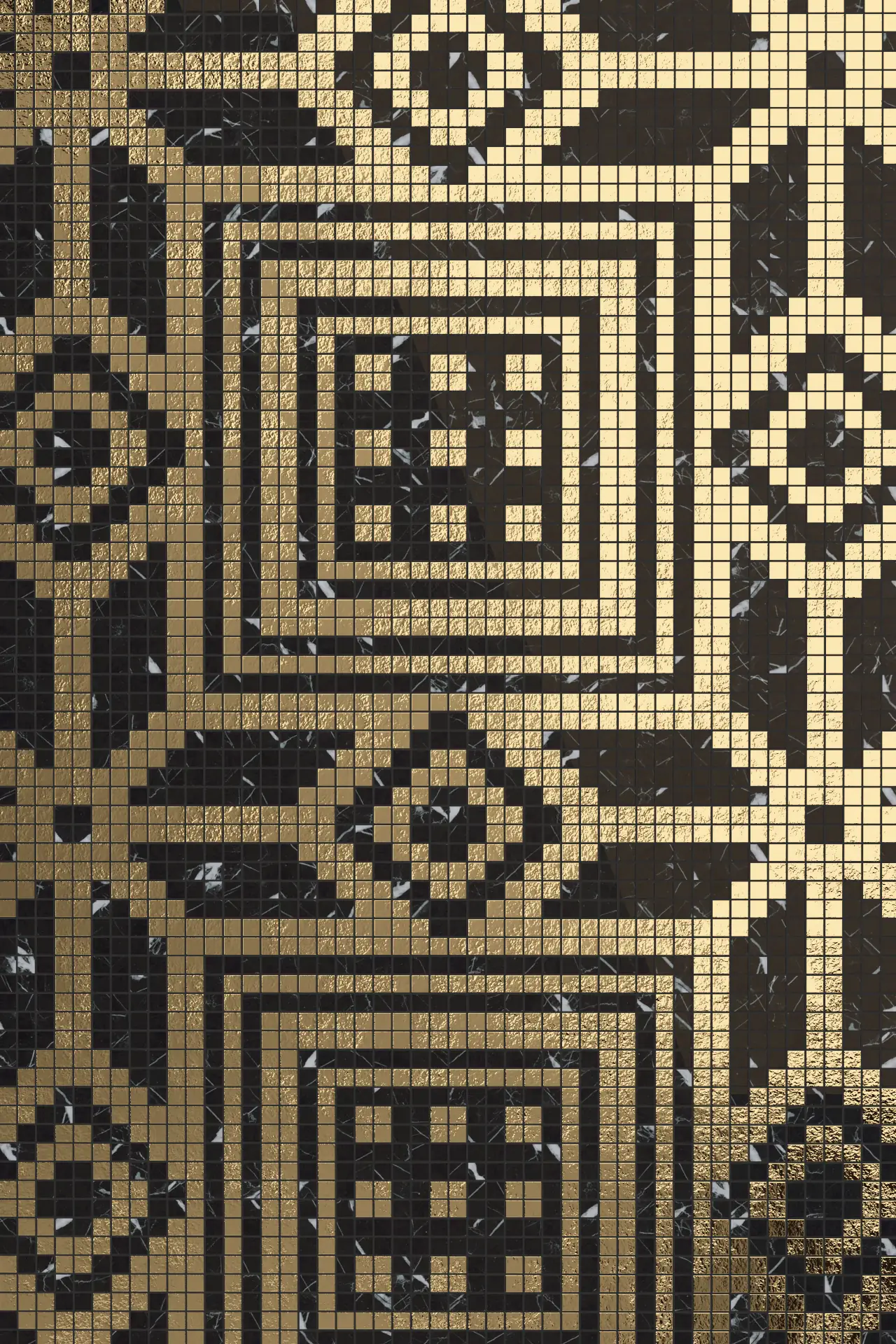 Quad Nero Marquina Oro Mosaic