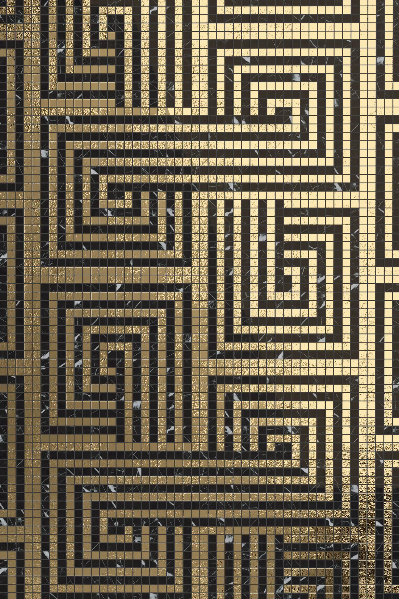 Spiral Nero Marquina Oro Mosaic