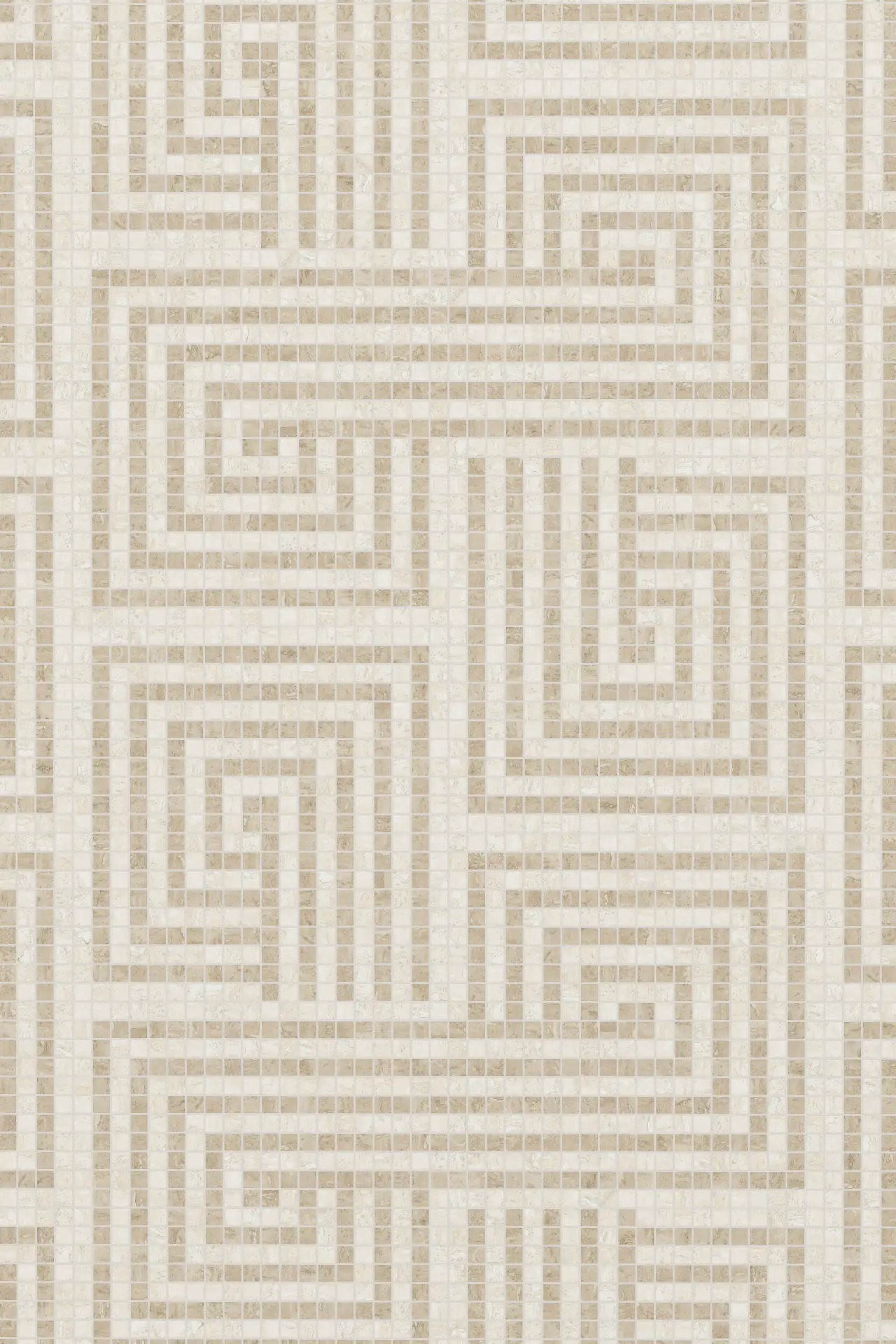 Spiral Travertine Chiaro Noce Mosaic