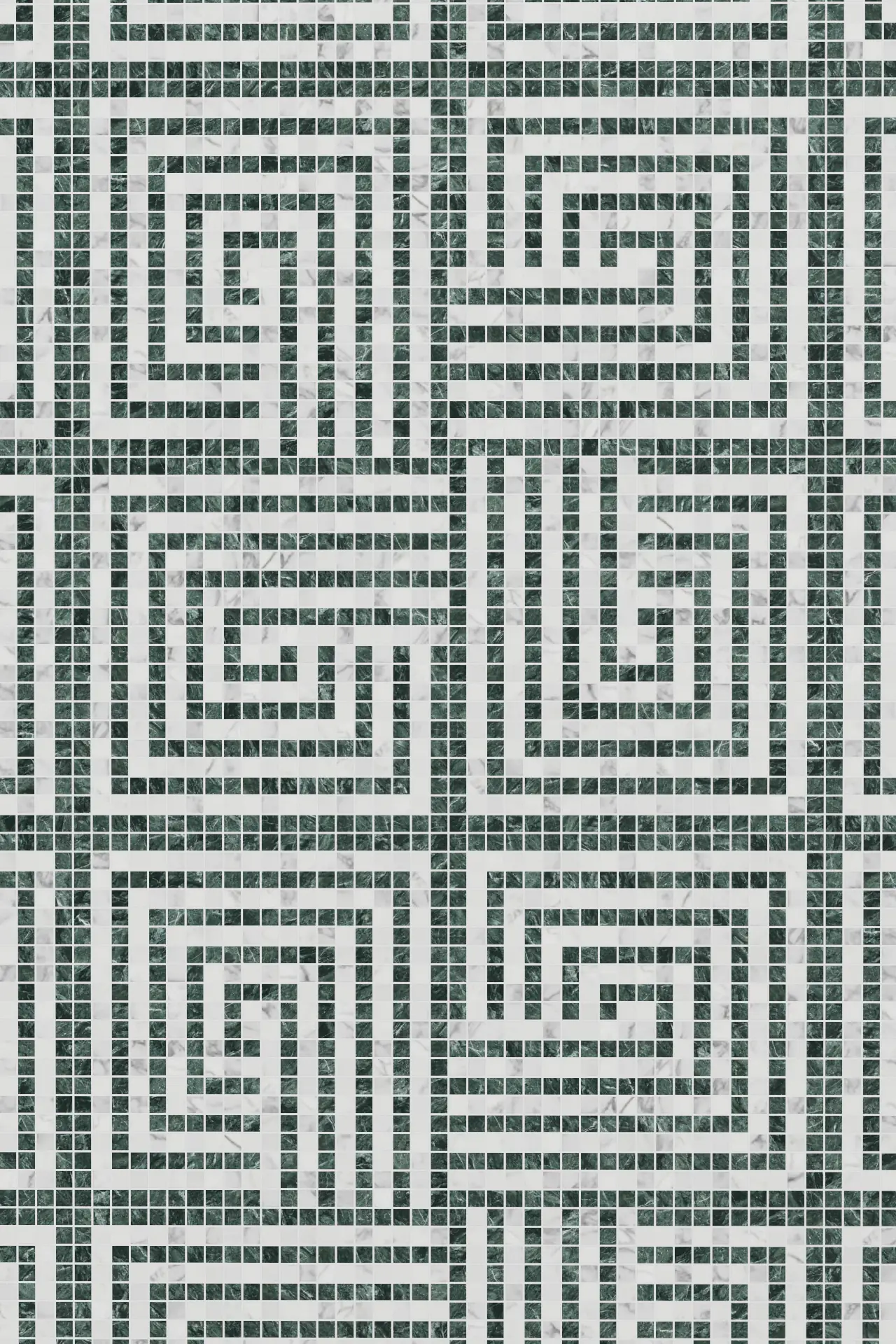 Spiral Verde Alpi Statuario Veneto Mosaic