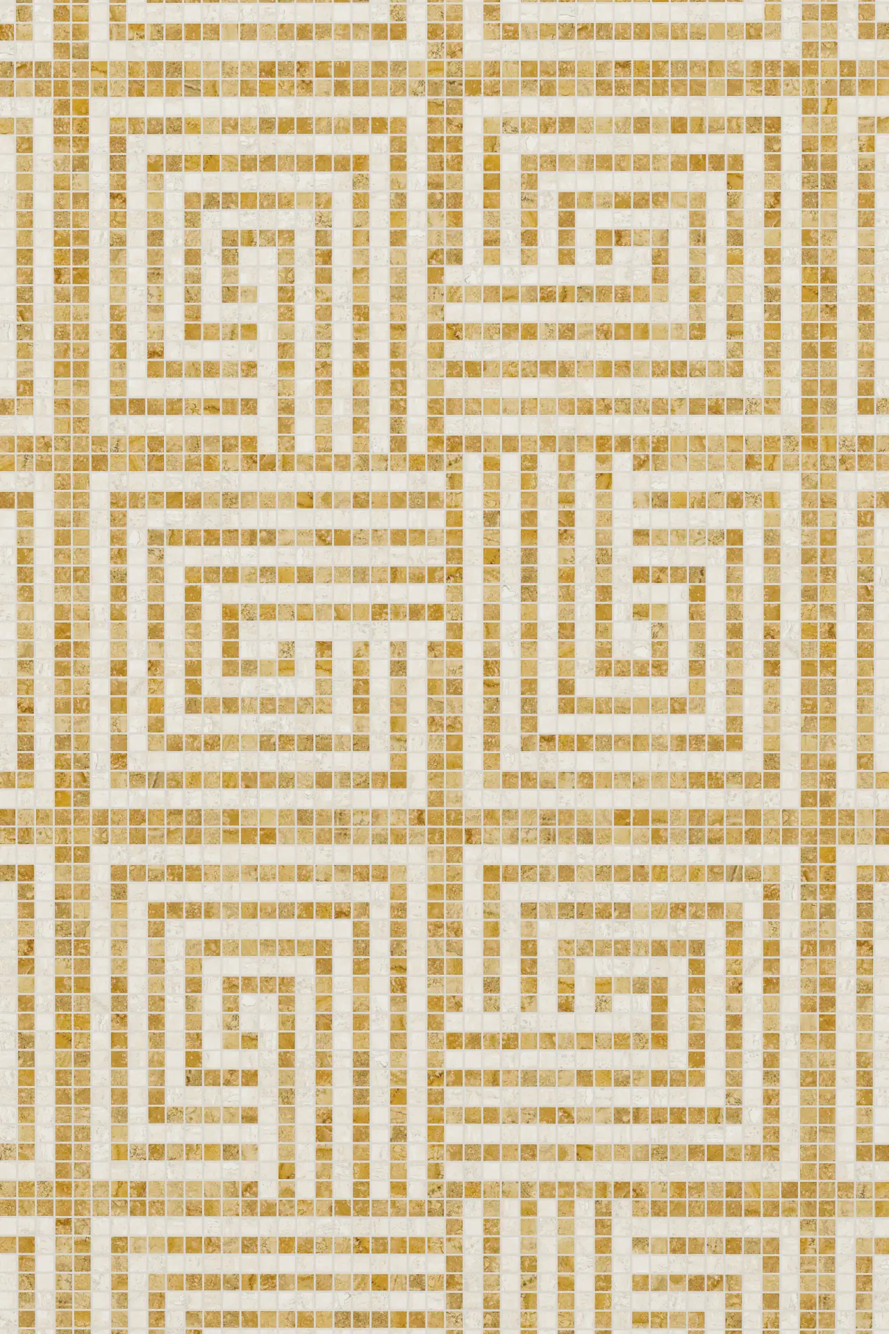 Spiral Travertine Giallo Chiaro Mosaic