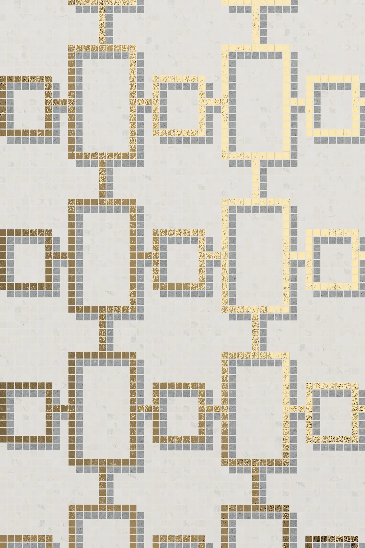 Trellis Bianco Perlino Pietre Vesuvio Oro Mosaic