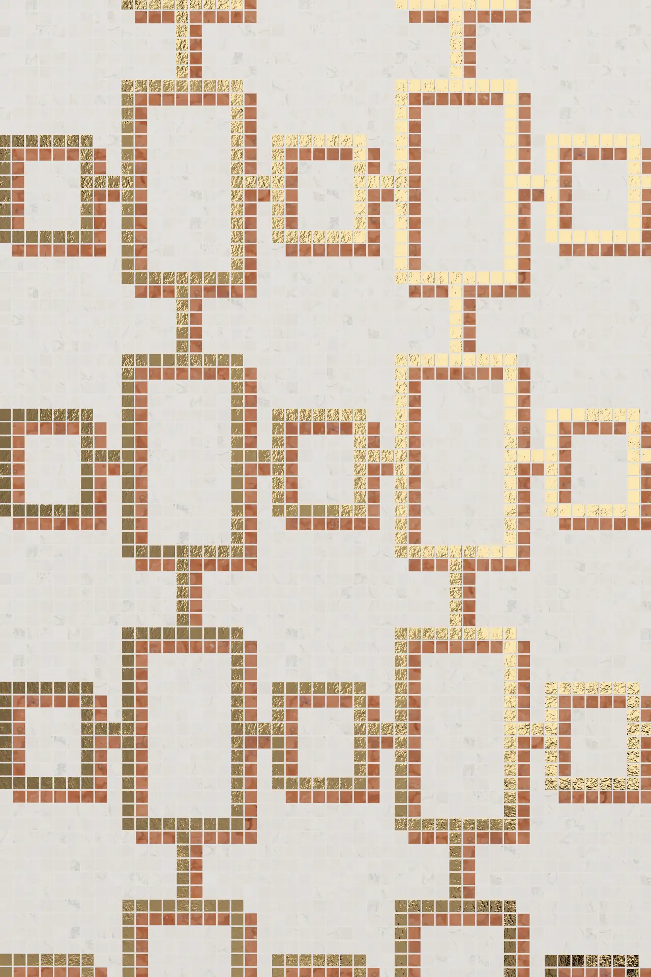 Trellis Bianco Perlino Rosso Verona Oro Mosaic