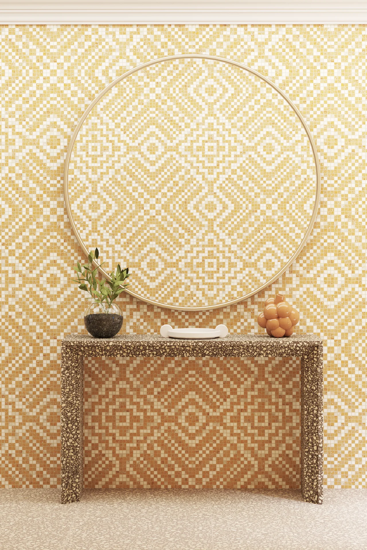 Tulle Calacatta Giallo Reale Mosaic