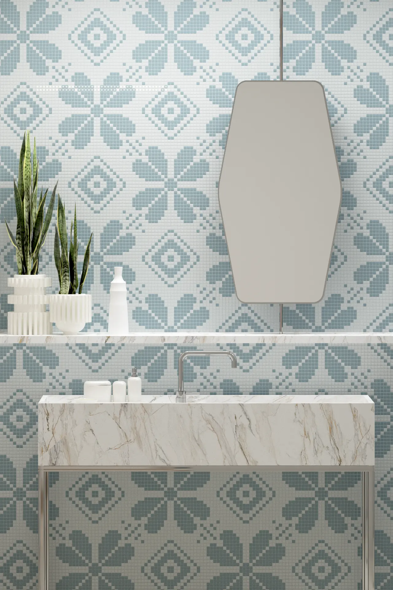 Fleur Cielo Glass Mosaic