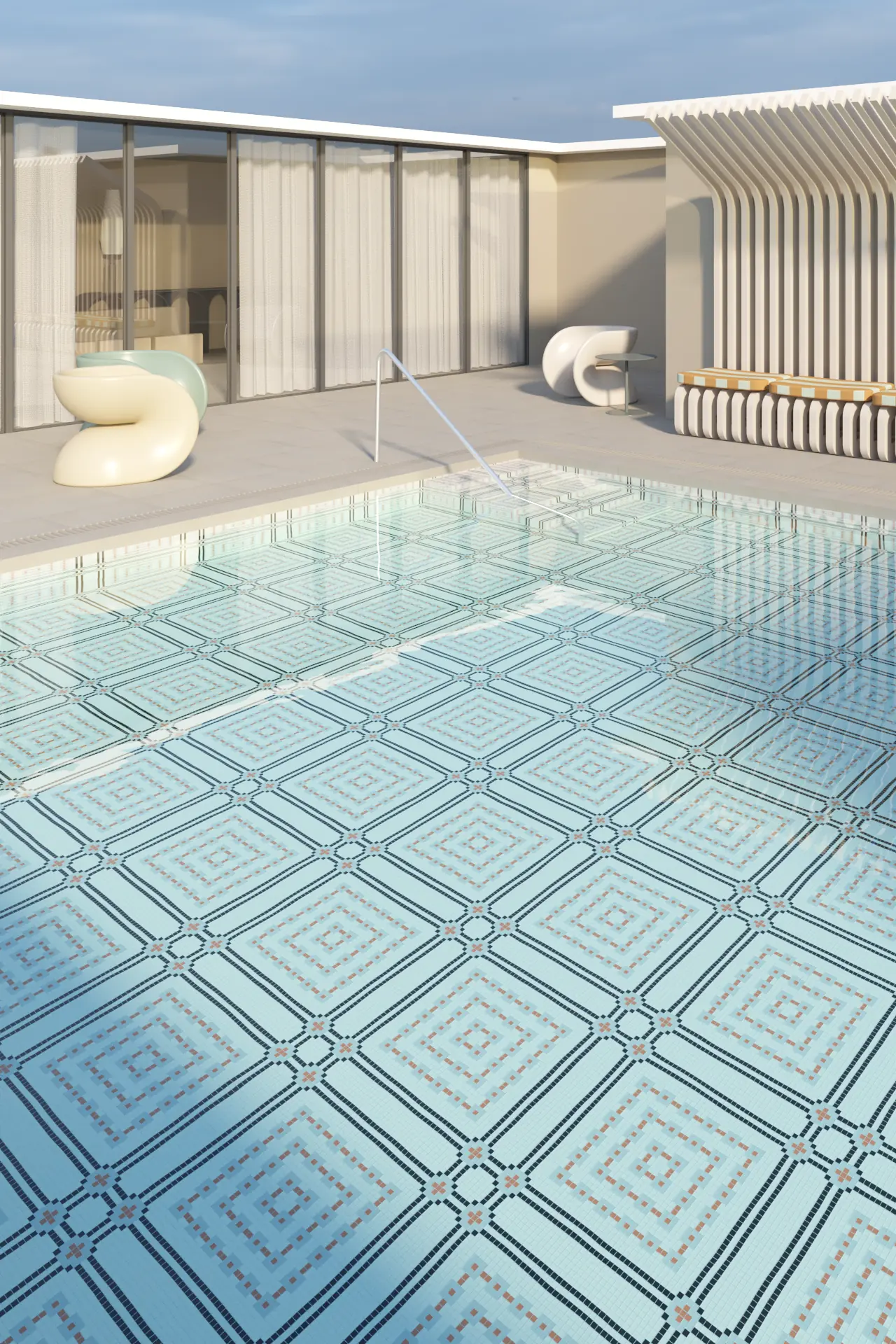 Panels Ivory Glass Mosaic