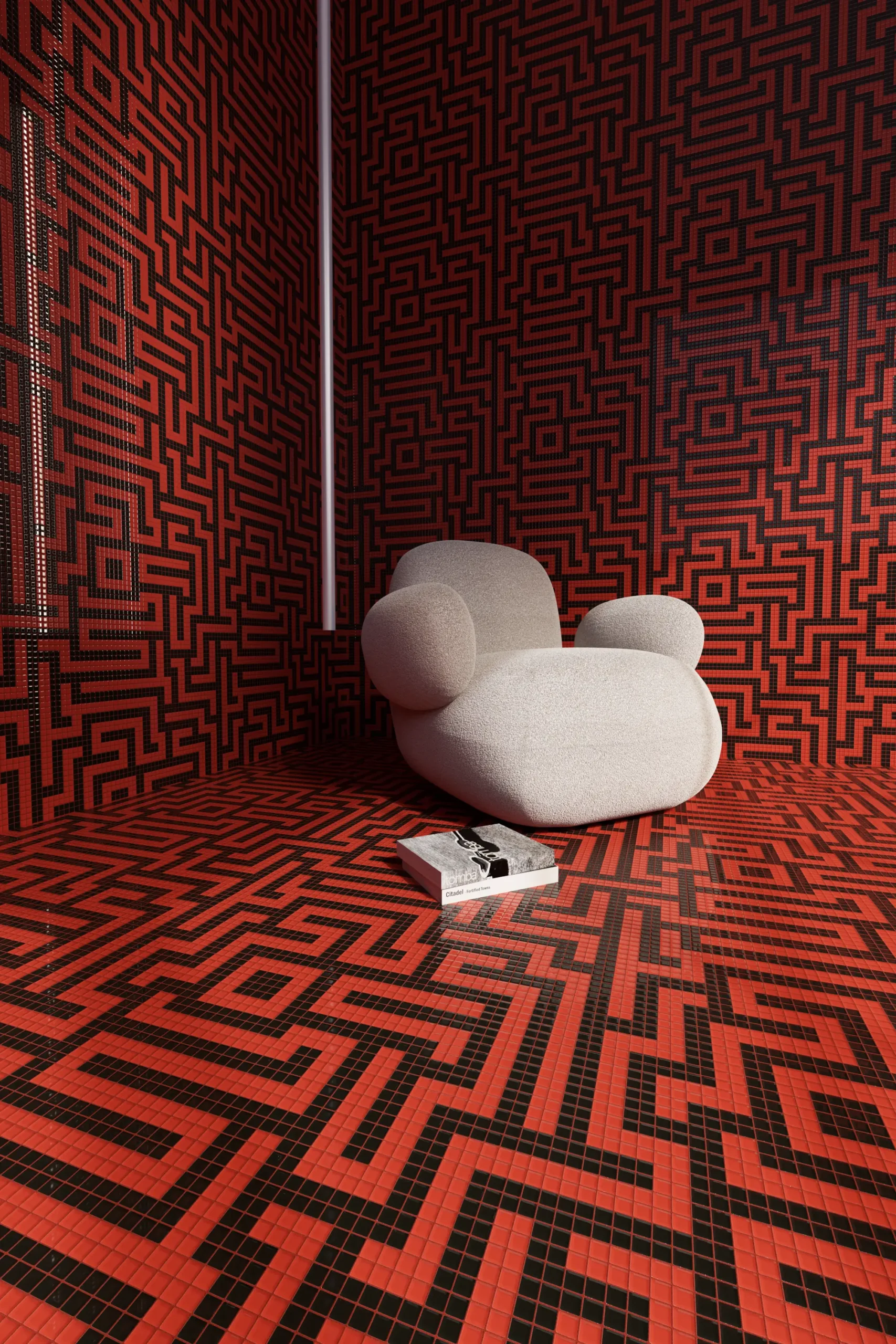 Puzzle Rosso Nero Glass Mosaic