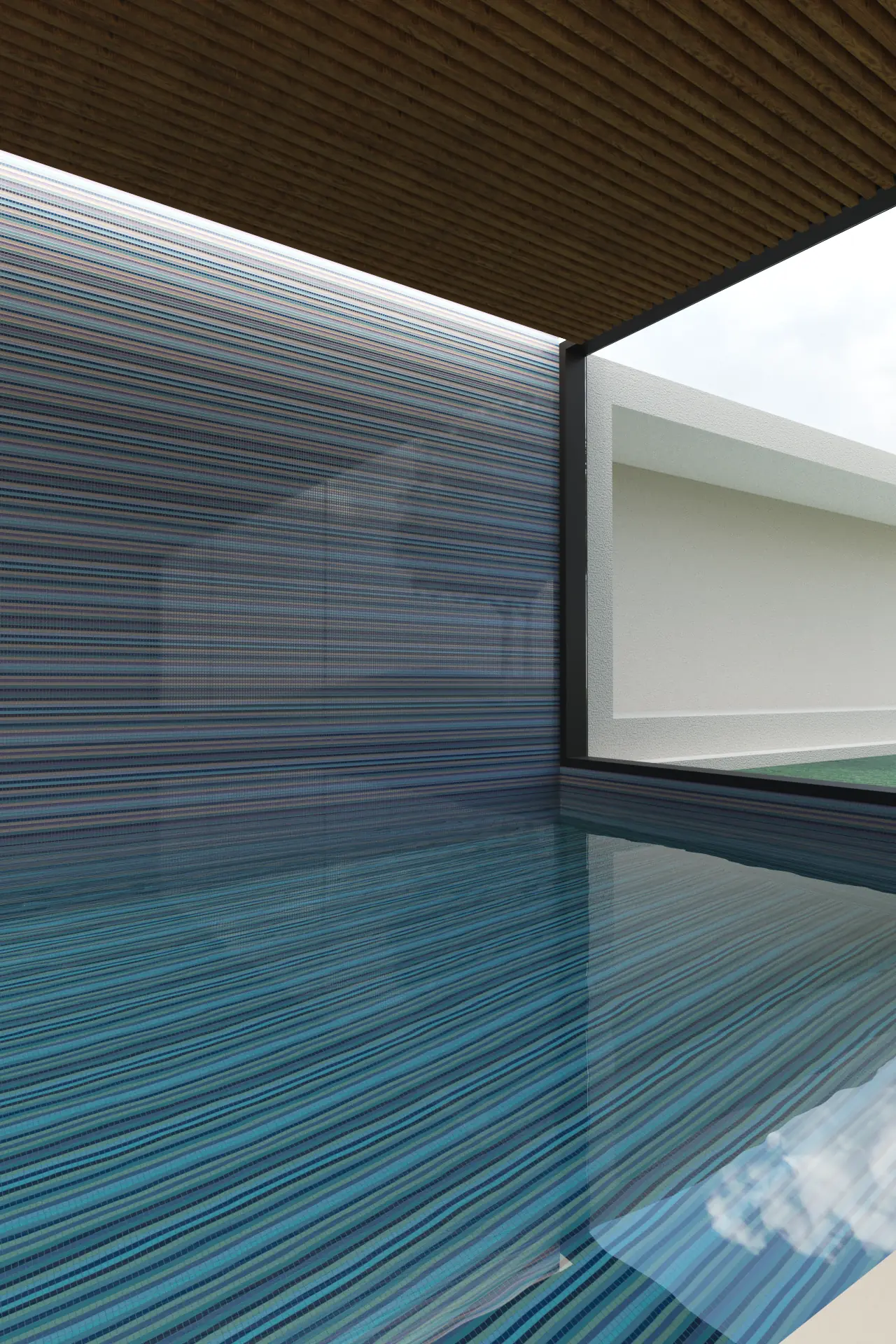 Stripe Azzurro Glass Mosaic