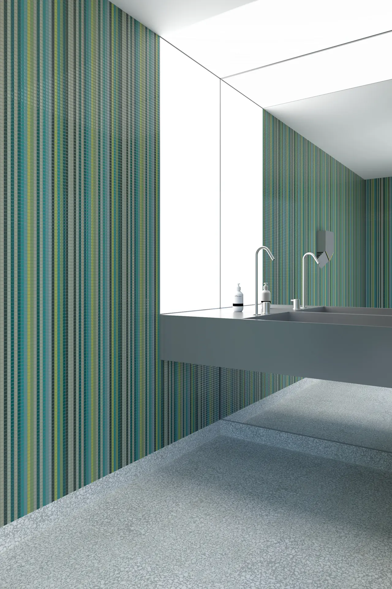 Stripe Verde Glass Mosaic
