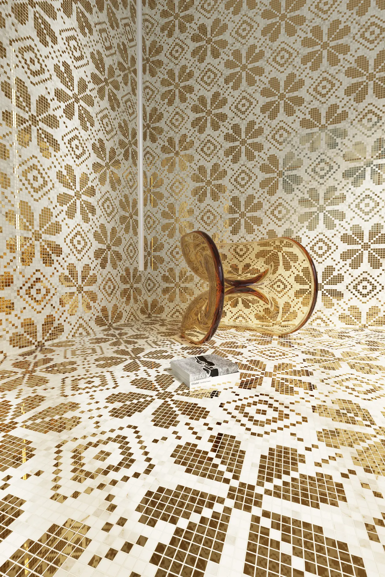 Fleur Calacatta Oro Mosaic