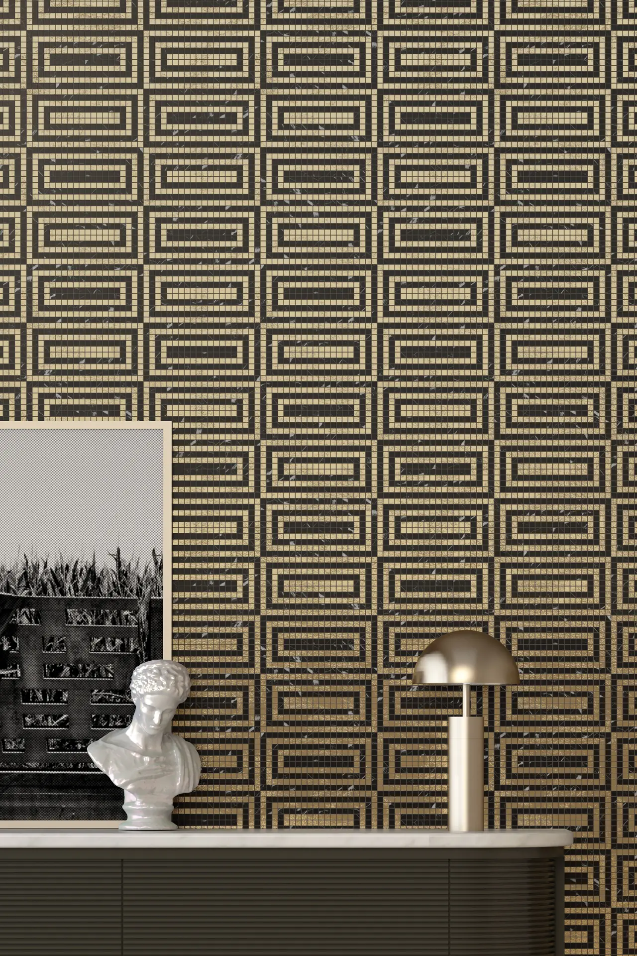 Loop Nero Marquina Oro Mosaic