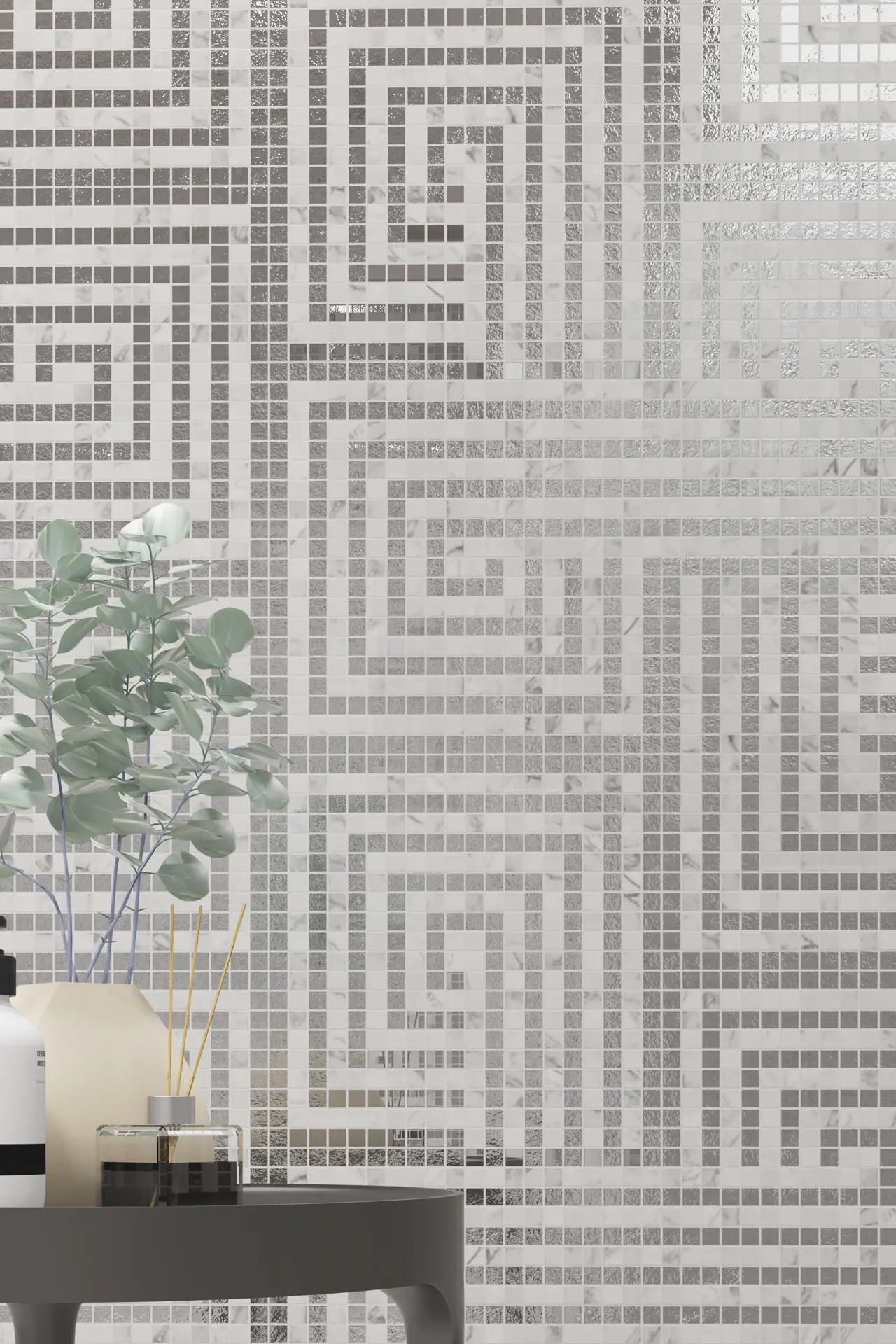 Spiral Bianco Veneto Oro Bianco Mosaic