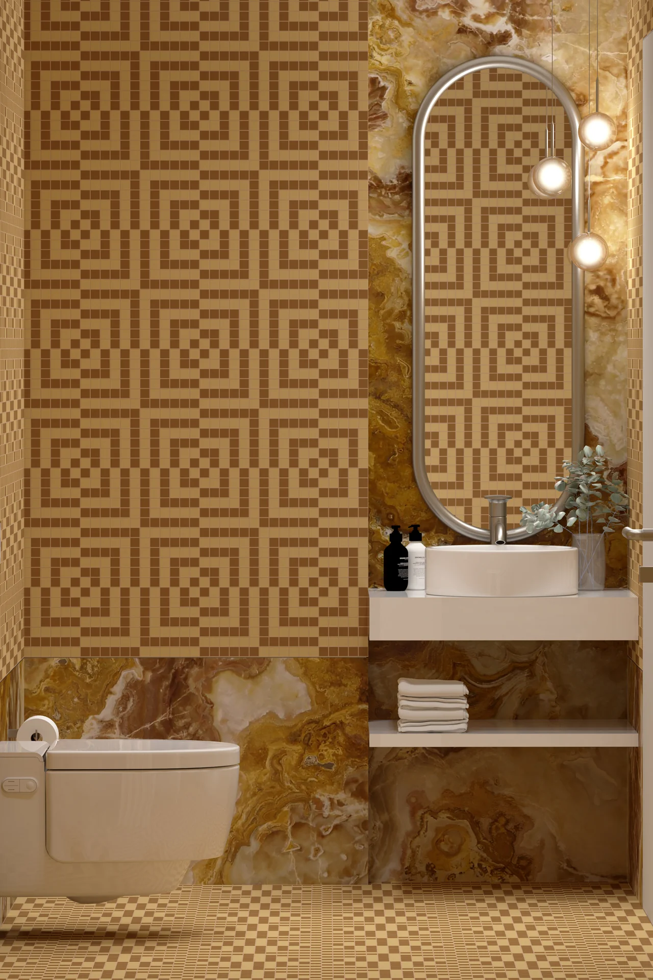 Milano Glass Checkmate Miele Mosaic