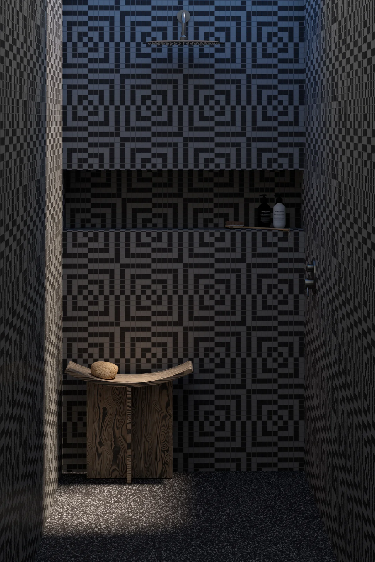 Milano Glass Checkmate Smoke Mosaic