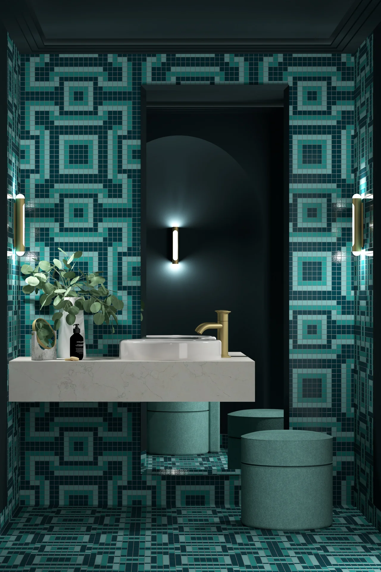 Milano Glass Coffer Emerald Mosaic