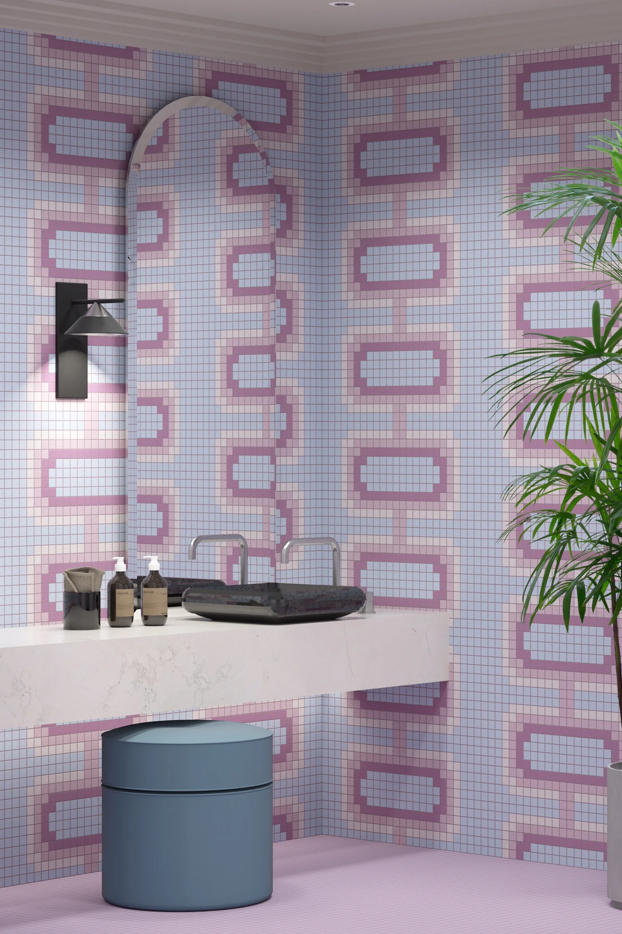 Milano Glass Loop Violet Mosaic