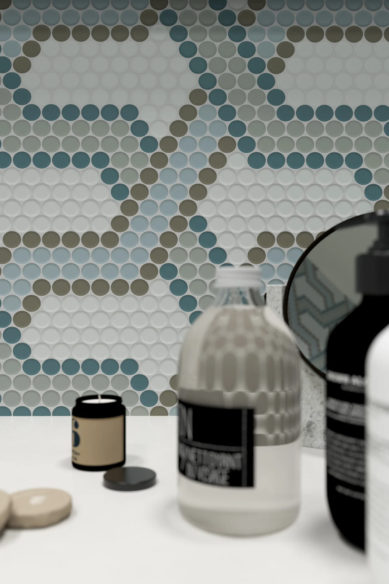 Moranci Glass Escalate Aqua Mosaic